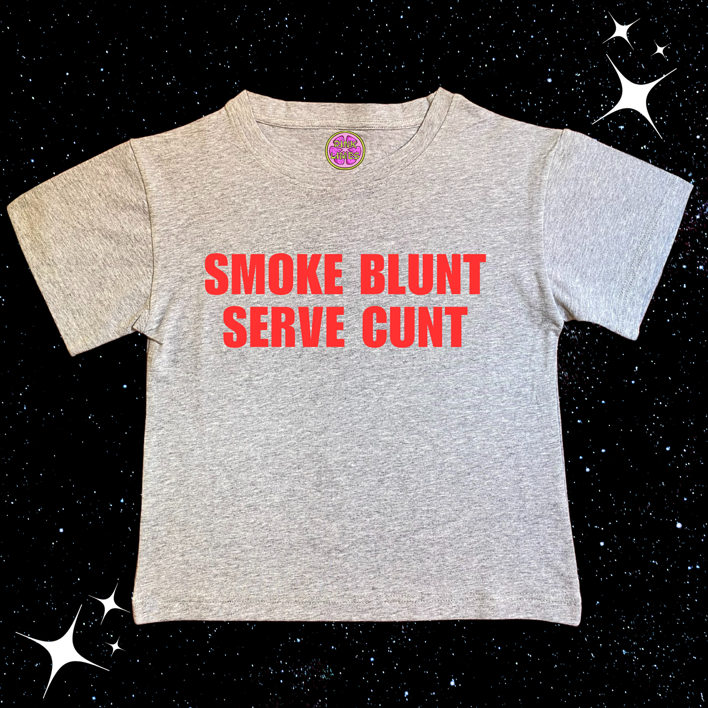 Smoke Blunt Serve C*nt Crop Tee Grey Shirts & Tops PinkLimes Trending Streetwear