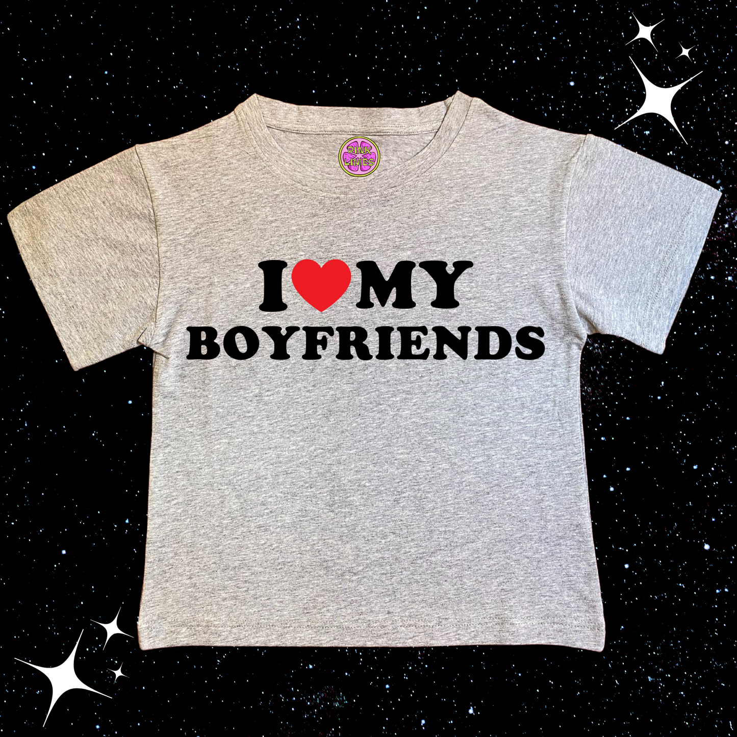 I Love My Boyfriends Crop Tee Grey Shirts & Tops PinkLimes Trending Streetwear