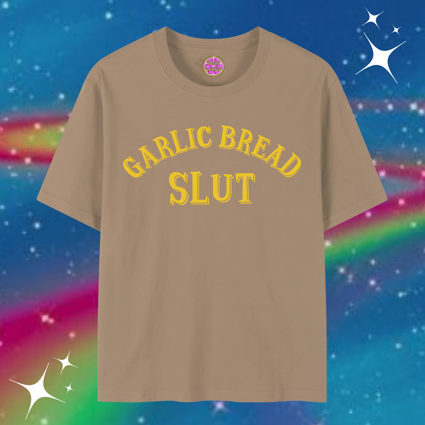 Garlic Bread Sl*t Baggy Tee Khaki Shirts & Tops PinkLimes Trending Streetwear