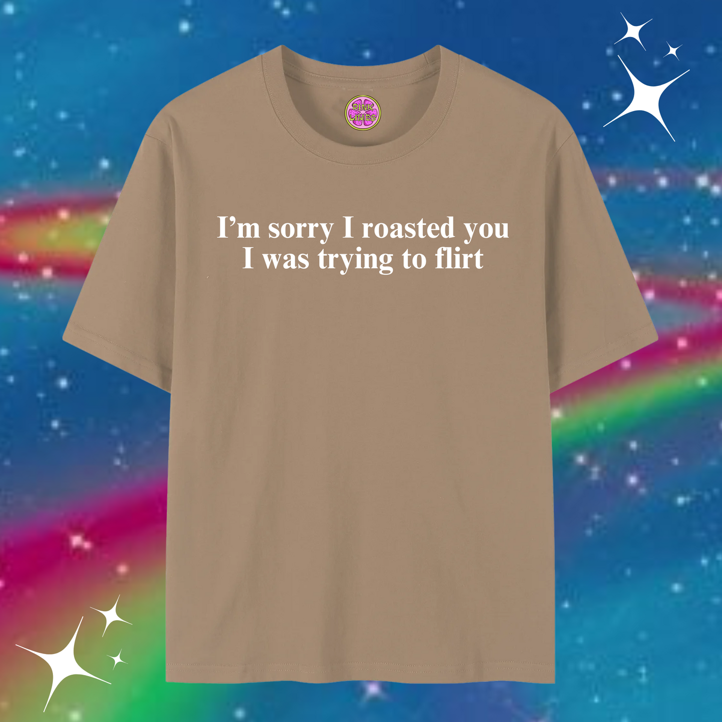 I'm sorry I roasted you Baggy Tee Khaki Shirts & Tops PinkLimes Trending Streetwear