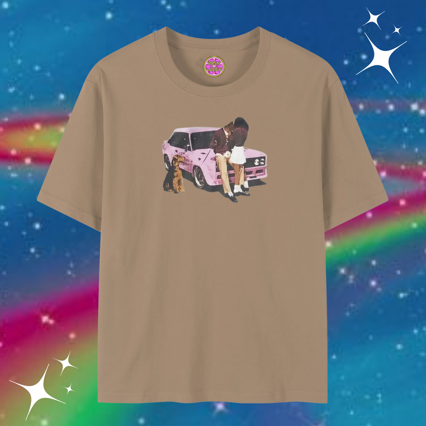 Car Love Baggy Tee Khaki Shirts & Tops PinkLimes Trending Streetwear