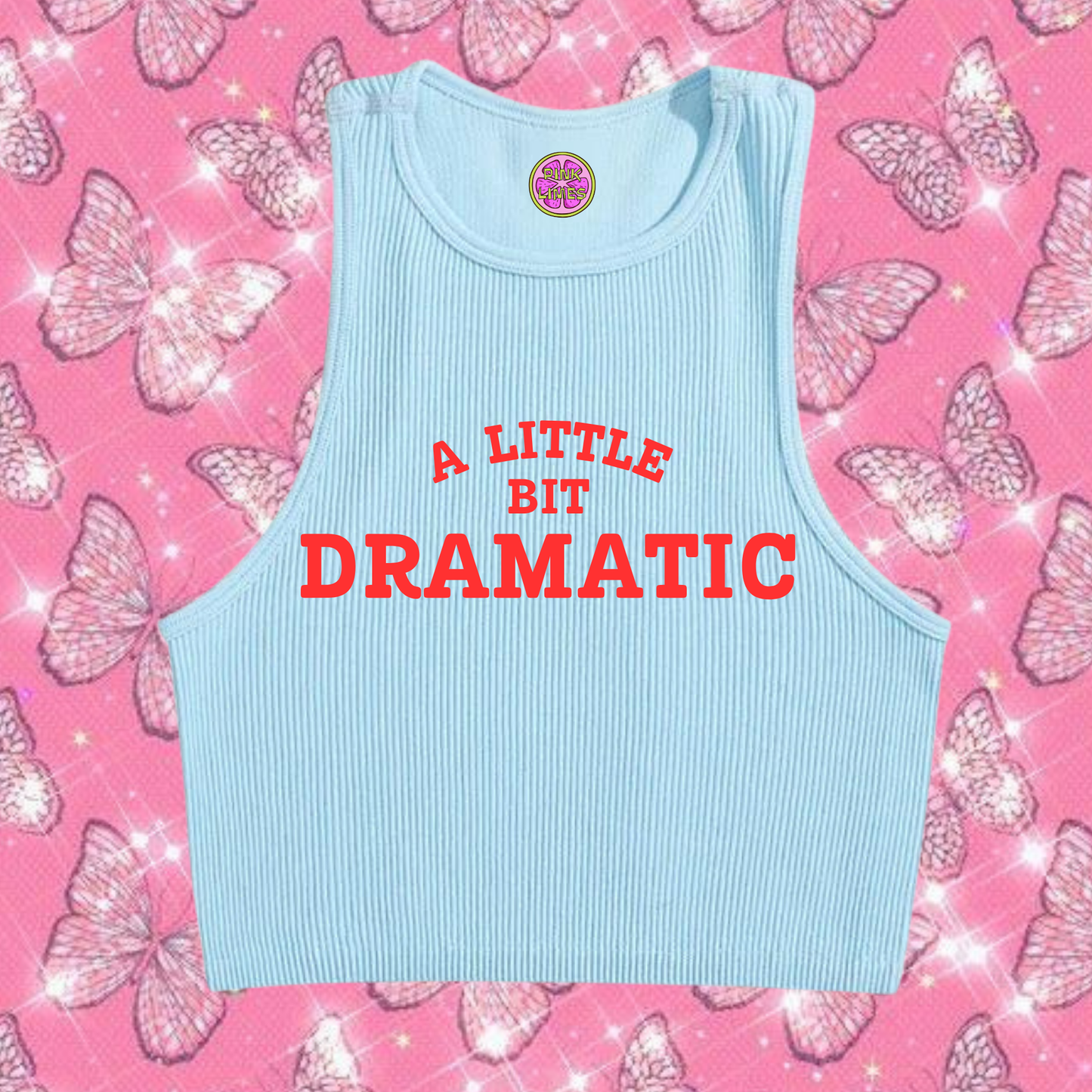 A Little Bit Dramatic Crop Tank Top Light Blue Shirts & Tops PinkLimes Trending Streetwear
