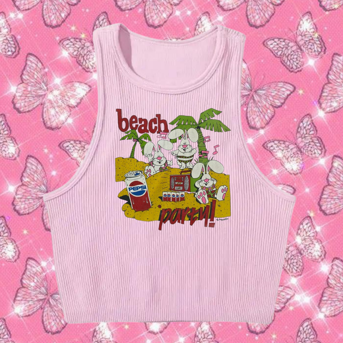 Beach Party Crop Tank Top Light Purple Shirts & Tops PinkLimes Trending Streetwear