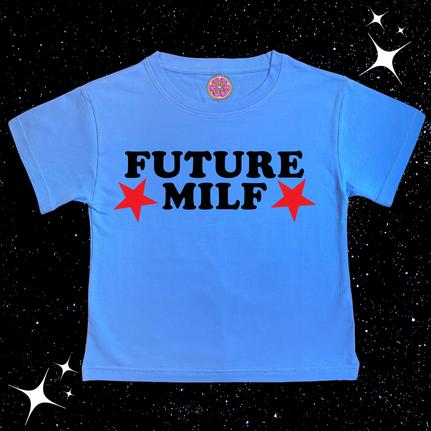 FUTURE MILF Crop Tee Blue Shirts & Tops PinkLimes Trending Streetwear