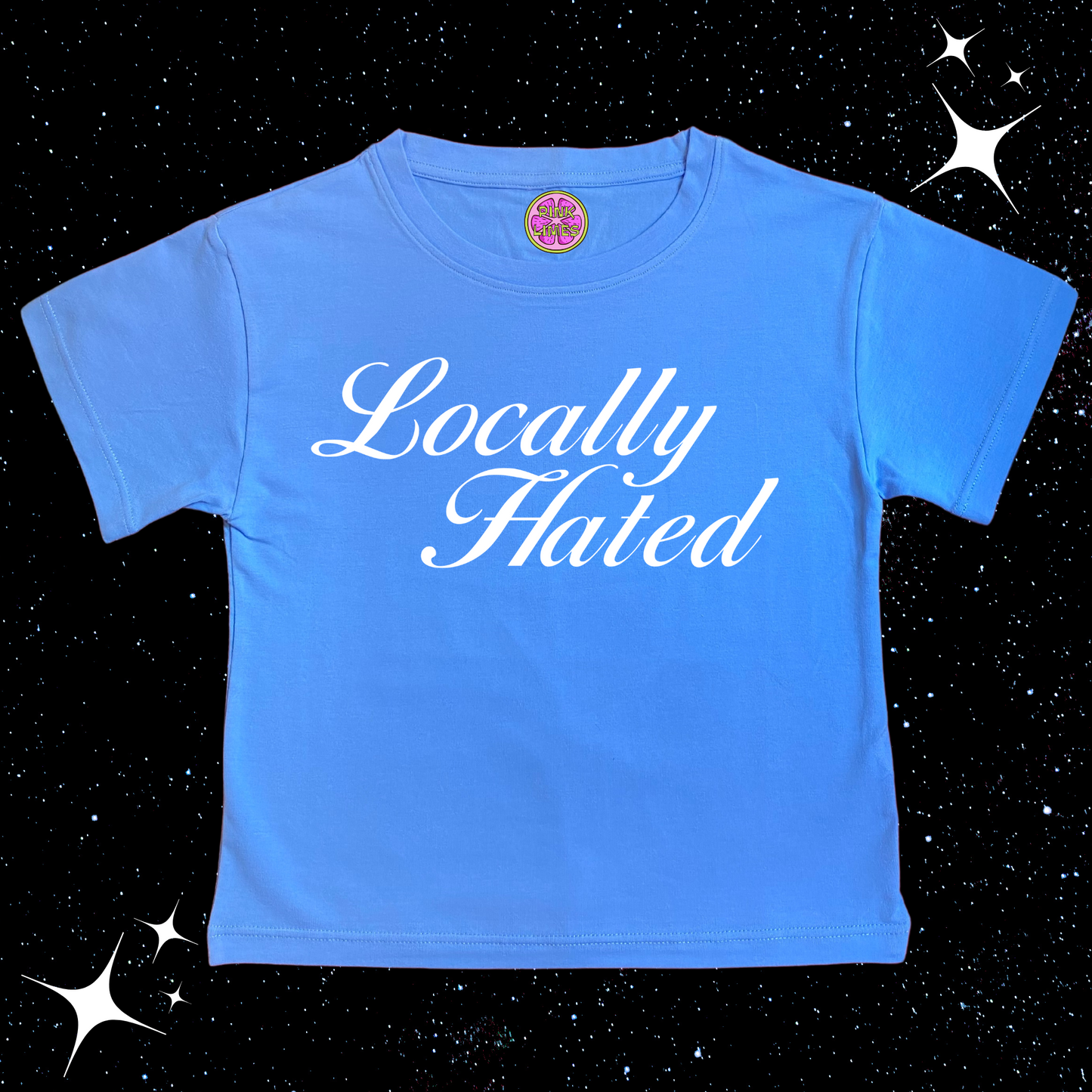 Locally Hated Crop Tee Lake Blue Shirts & Tops PinkLimes Trending Streetwear