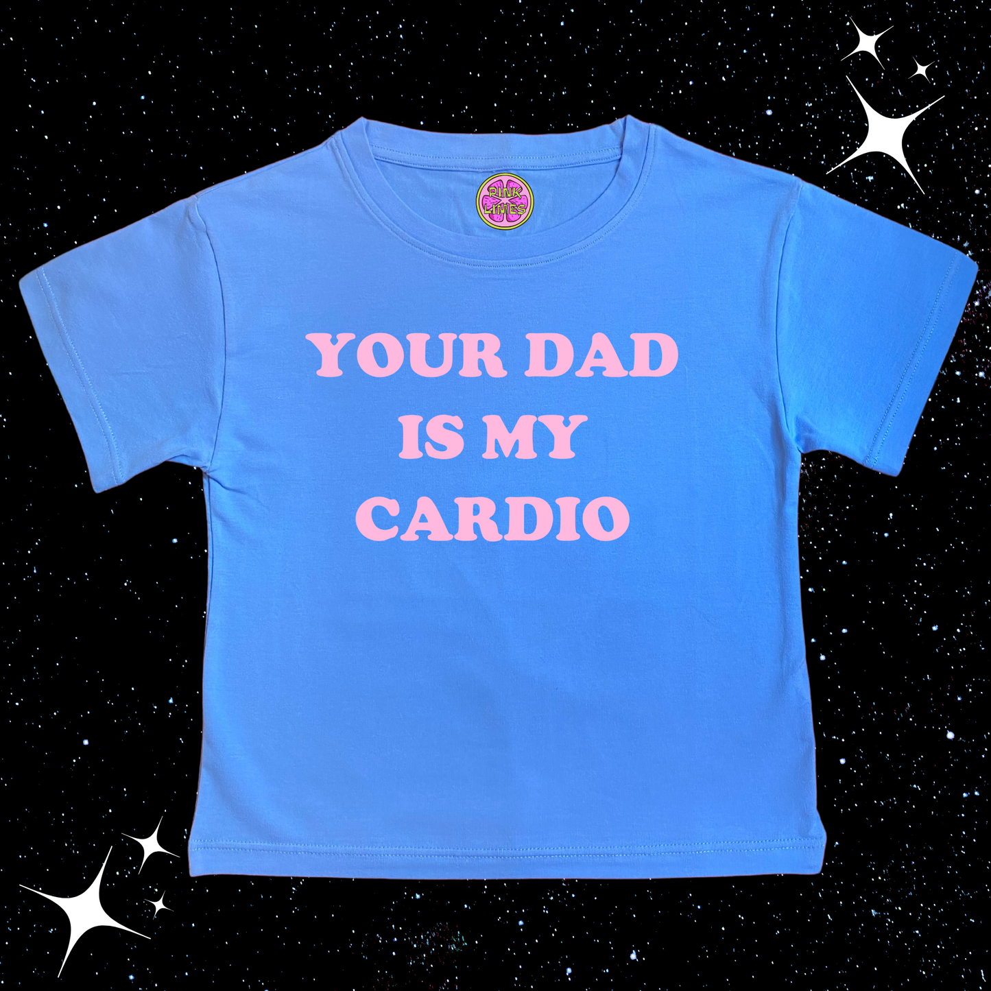 Your Dad Is My Cardio Crop Tee Lake Blue Shirts & Tops PinkLimes Trending Streetwear