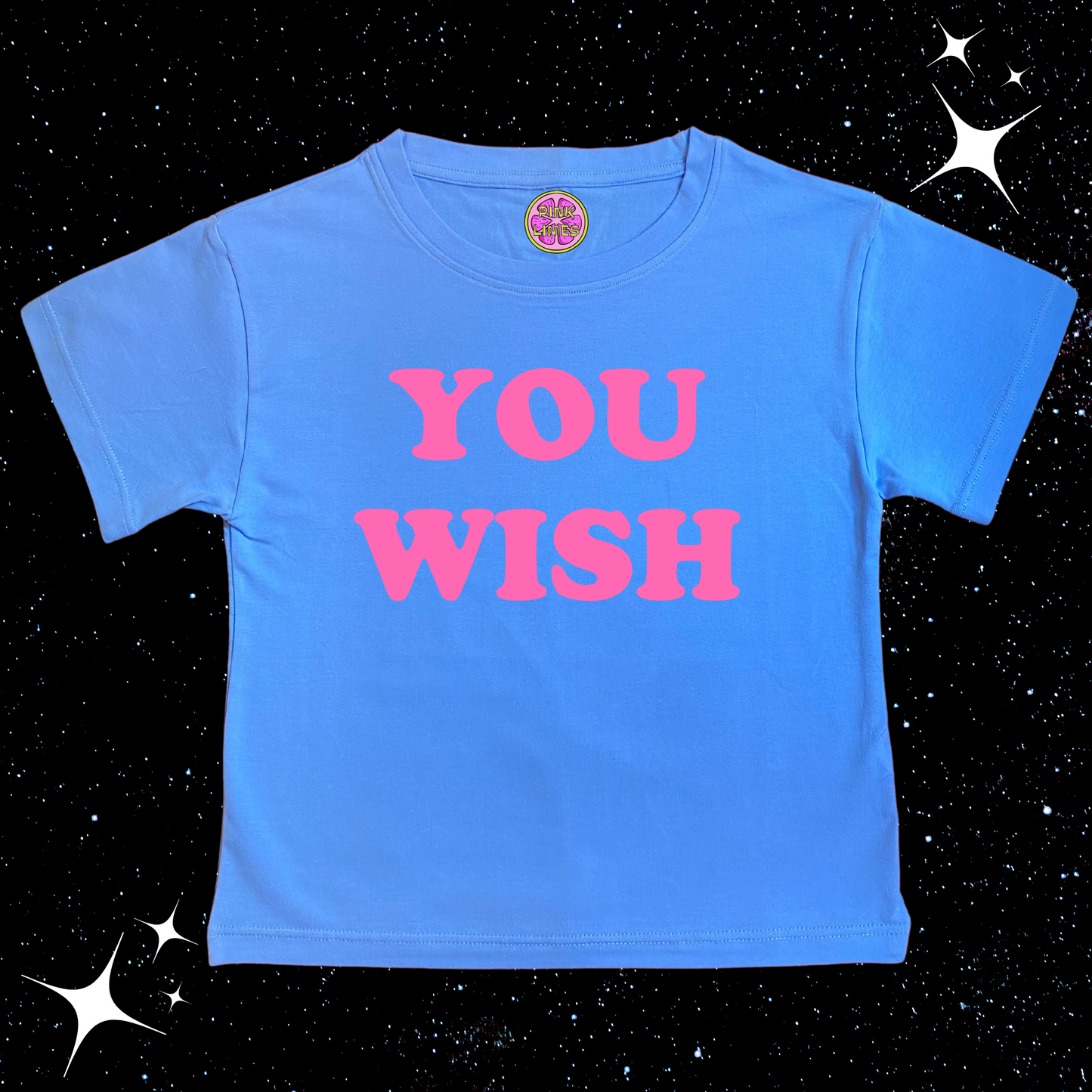 You Wish Crop Tee Lake Blue Shirts & Tops PinkLimes Trending Streetwear