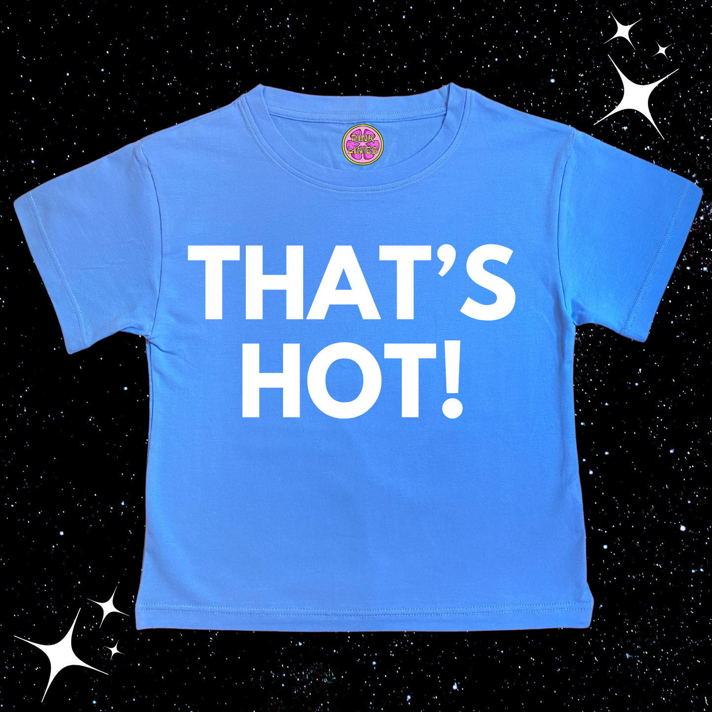 That's Hot Crop Tee Lake Blue Shirts & Tops PinkLimes Trending Streetwear