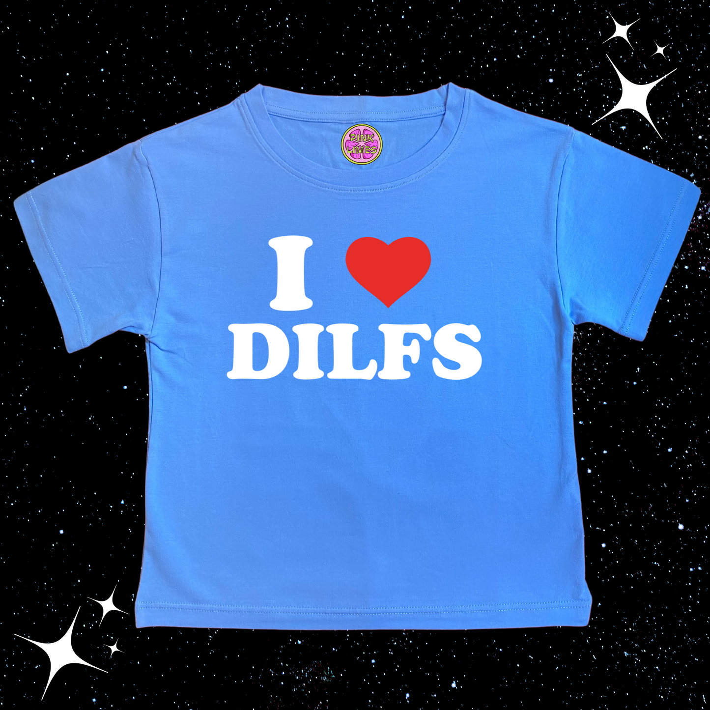 I Love DILFS Crop Tee Lake Blue Shirts & Tops PinkLimes Trending Streetwear