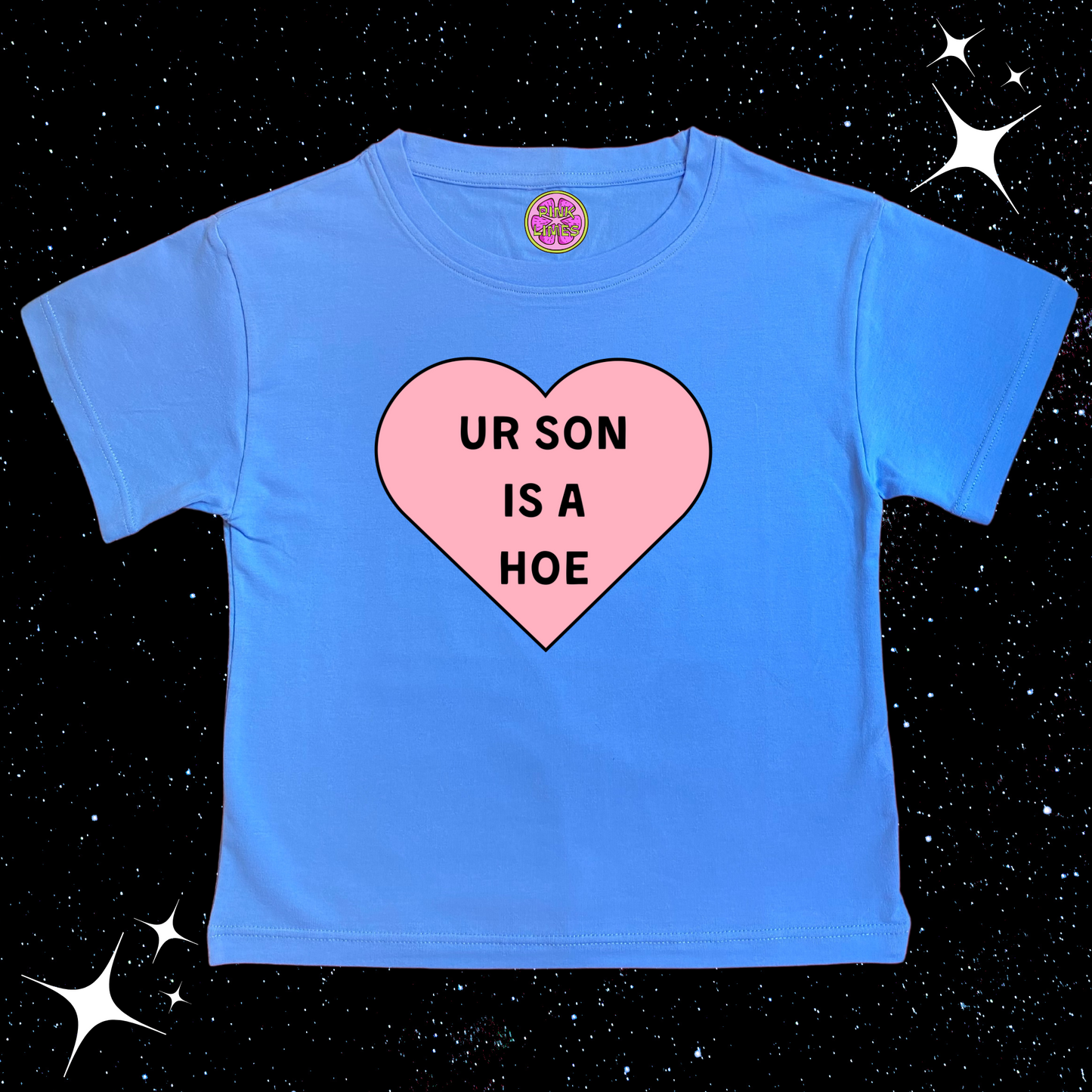 Ur Son Is A H*e Crop Tee Lake Blue Shirts & Tops PinkLimes Trending Streetwear