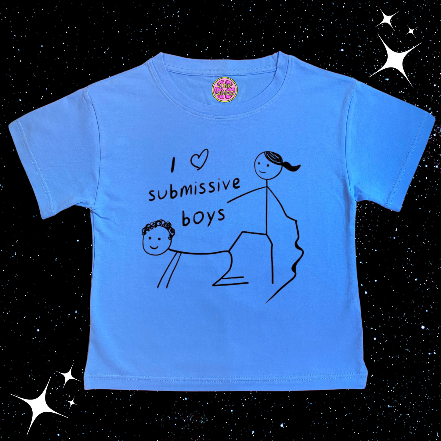 I Love Submissive Boys Crop Tee Lake Blue Shirts & Tops PinkLimes Trending Streetwear