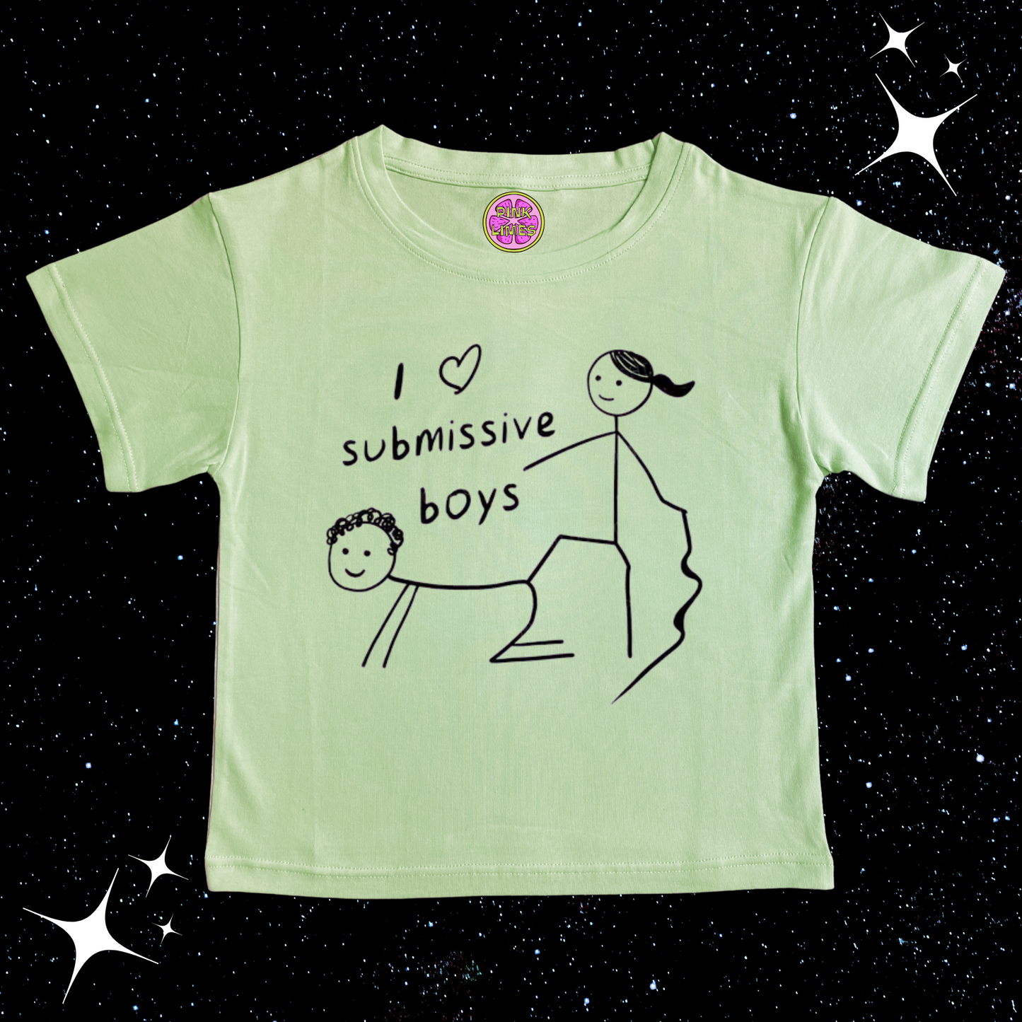 I Love Submissive Boys Crop Tee Light Green Shirts & Tops PinkLimes Trending Streetwear