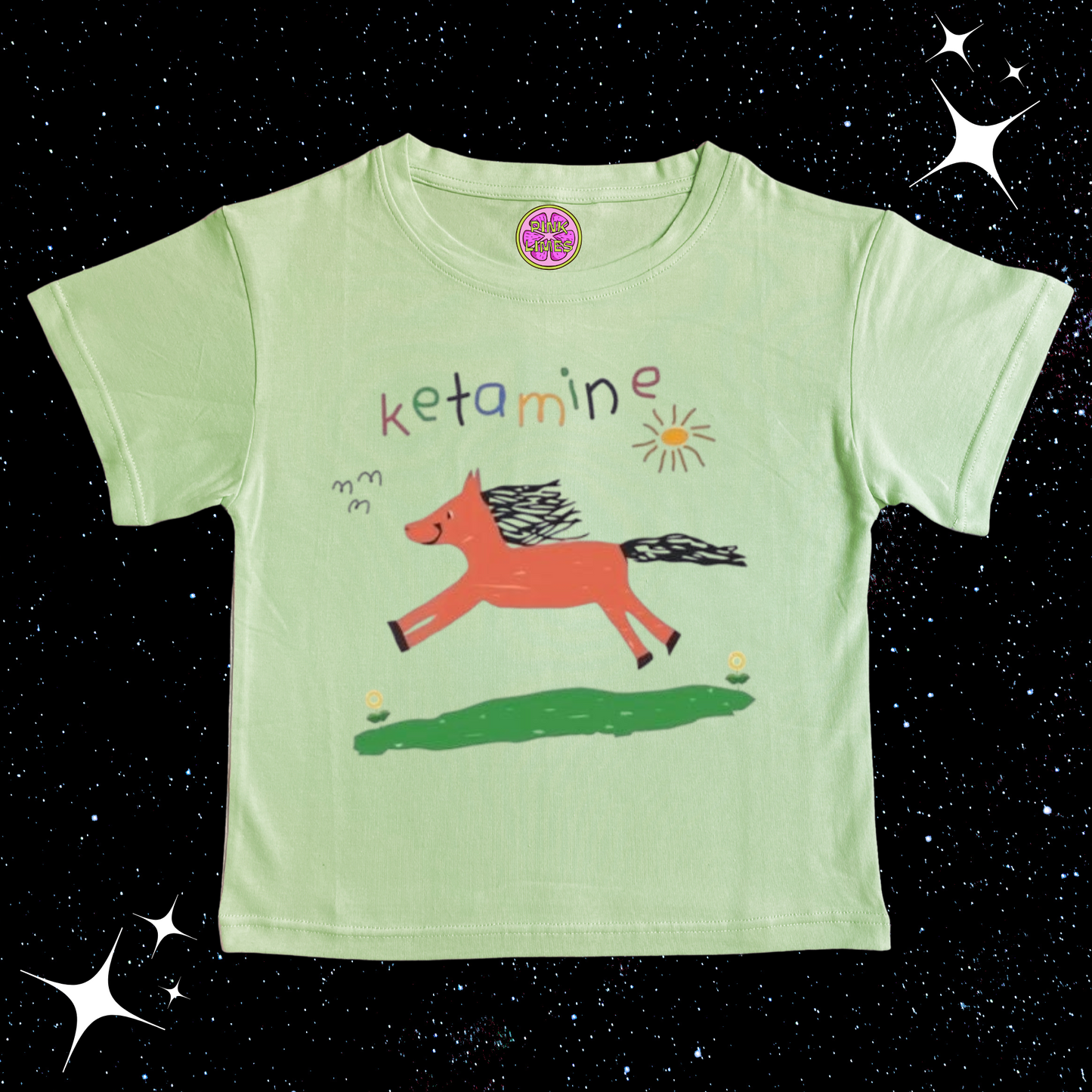 K*tamine Kids Drawing Crop Tee Light Green Shirts & Tops PinkLimes Trending Streetwear