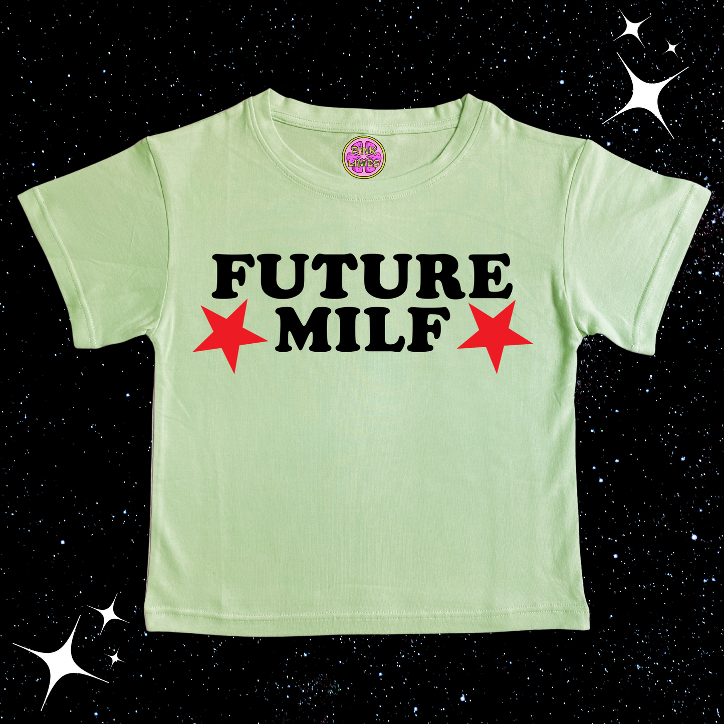 FUTURE MILF Crop Tee Light Green Shirts & Tops PinkLimes Trending Streetwear