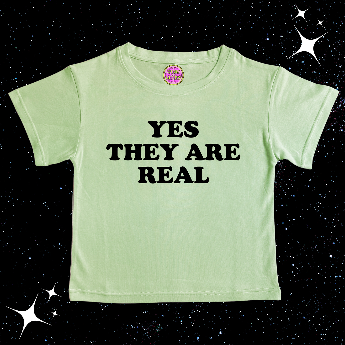Yes They Are Real Crop Tee Light Green Shirts & Tops PinkLimes Trending Streetwear