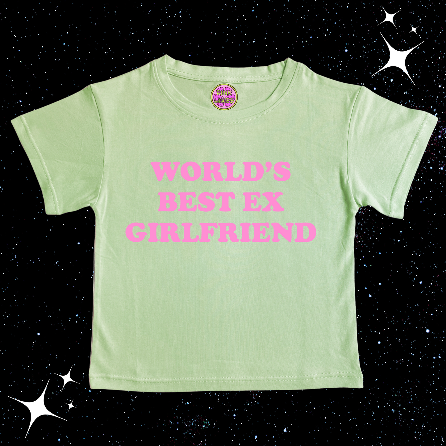 Worlds Best Ex Girlfriend Crop Tee Light Green Shirts & Tops PinkLimes Trending Streetwear