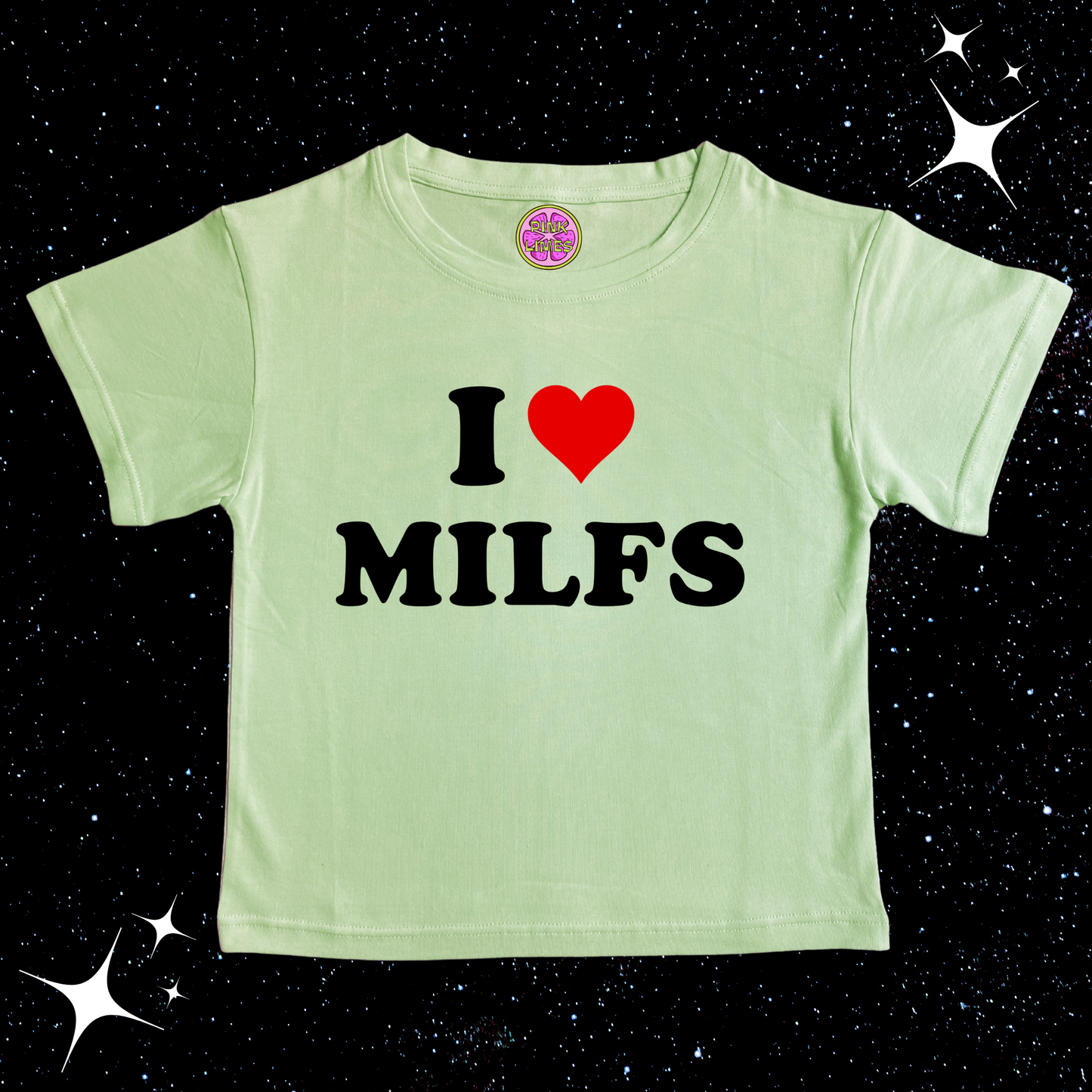 I Love MILFS Crop Tee Light Green Shirts & Tops PinkLimes Trending Streetwear