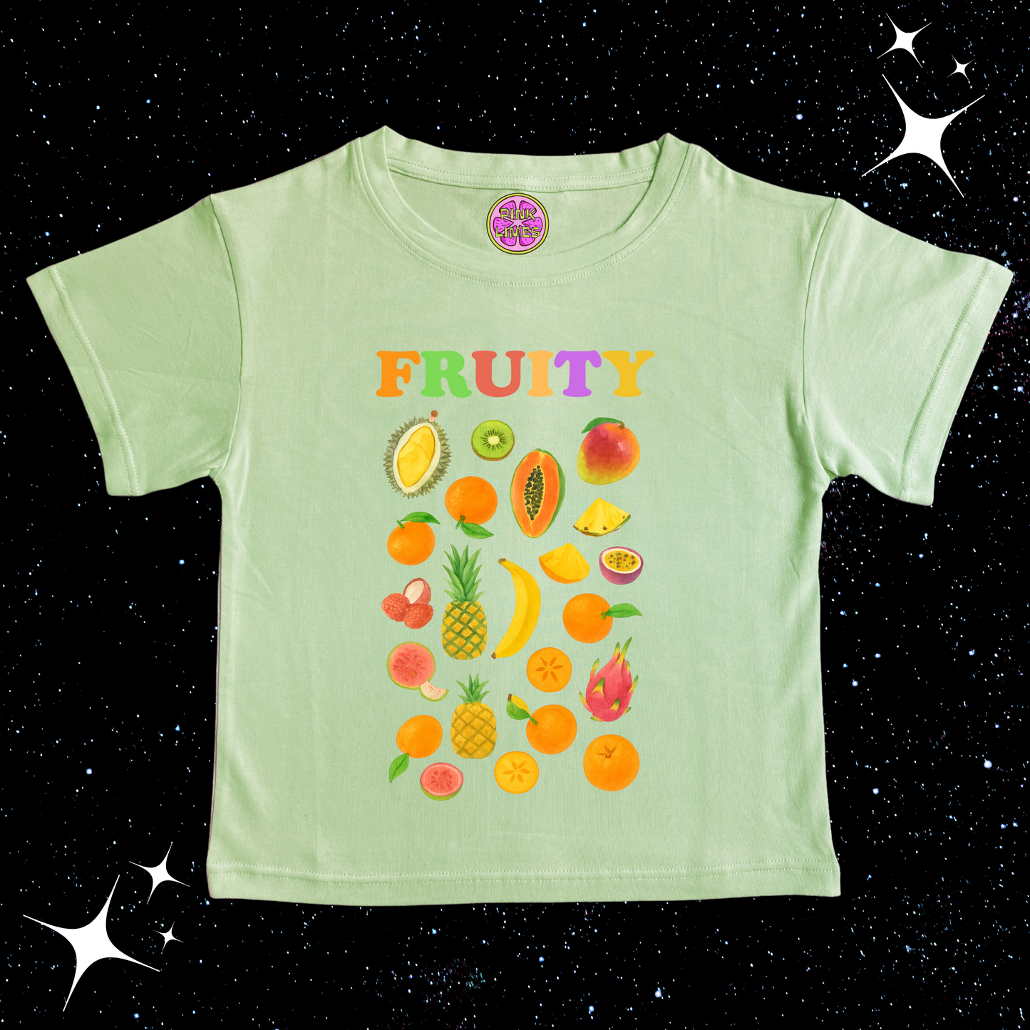Fruity Crop Tee Light Green Shirts & Tops PinkLimes Trending Streetwear
