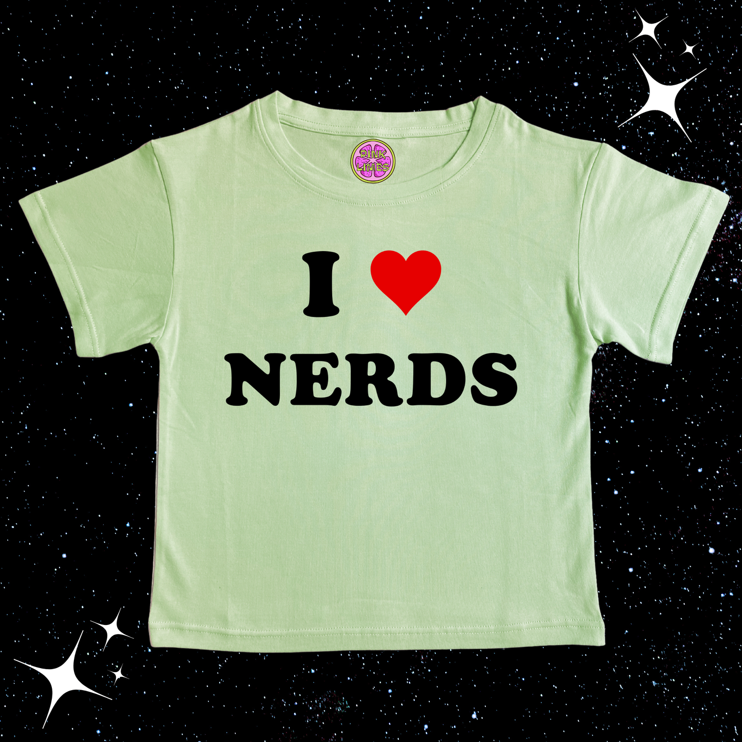 I Love Nerds Crop Tee Light Green Shirts & Tops PinkLimes Trending Streetwear