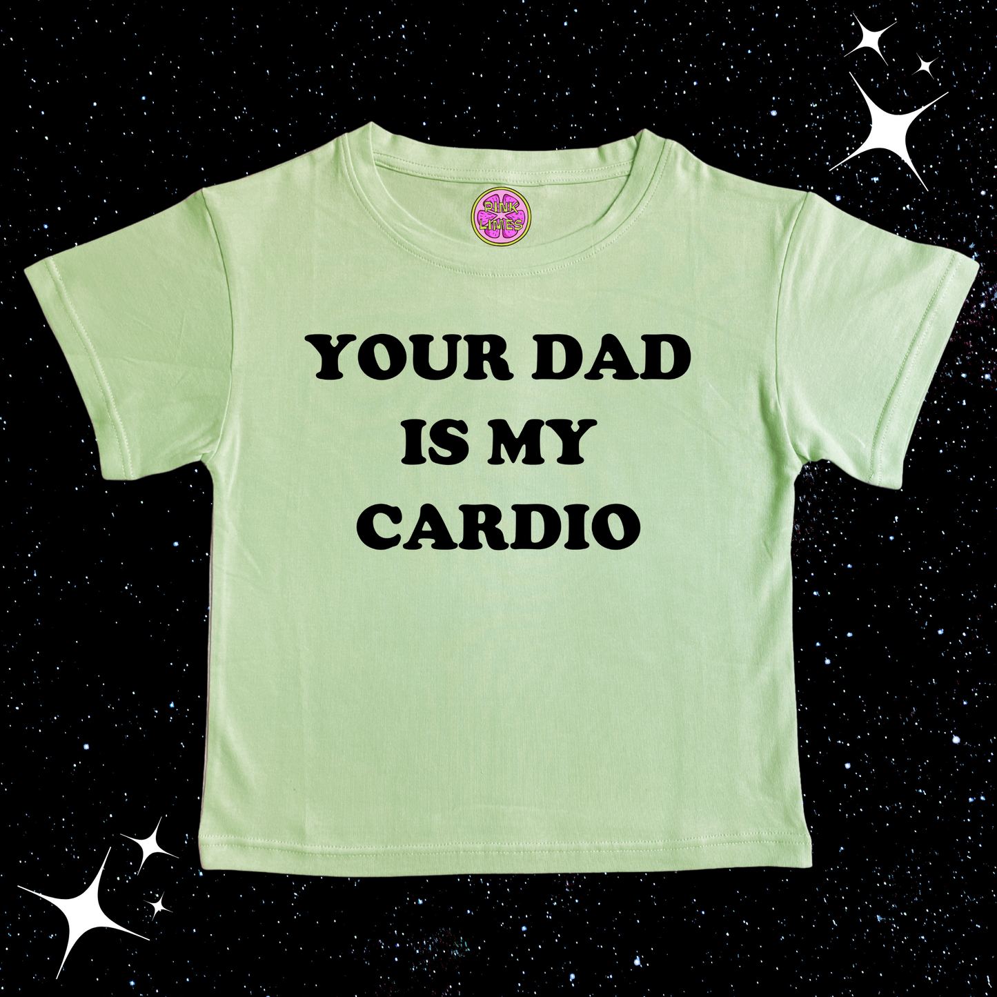 Your Dad Is My Cardio Crop Tee Light Green Shirts & Tops PinkLimes Trending Streetwear