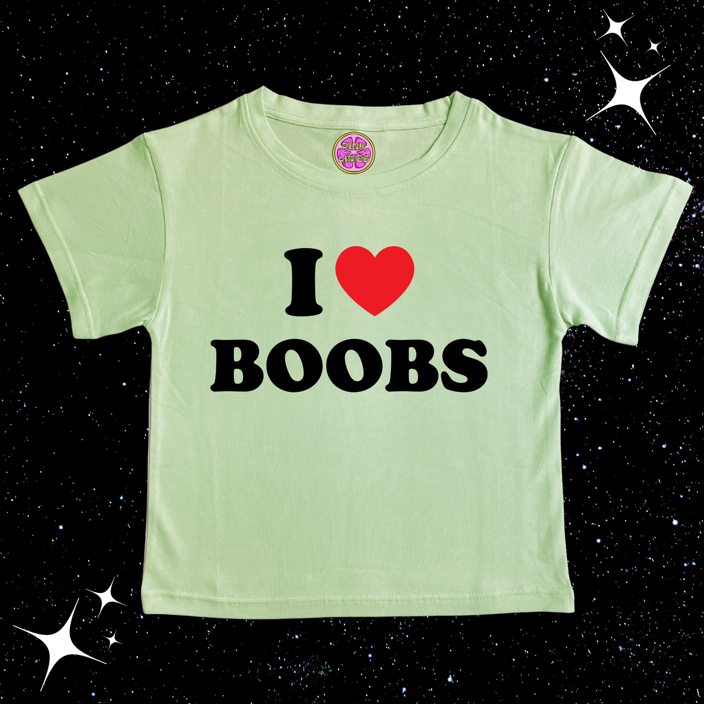I Love B*obs Crop Tee Light Green Shirts & Tops PinkLimes Trending Streetwear