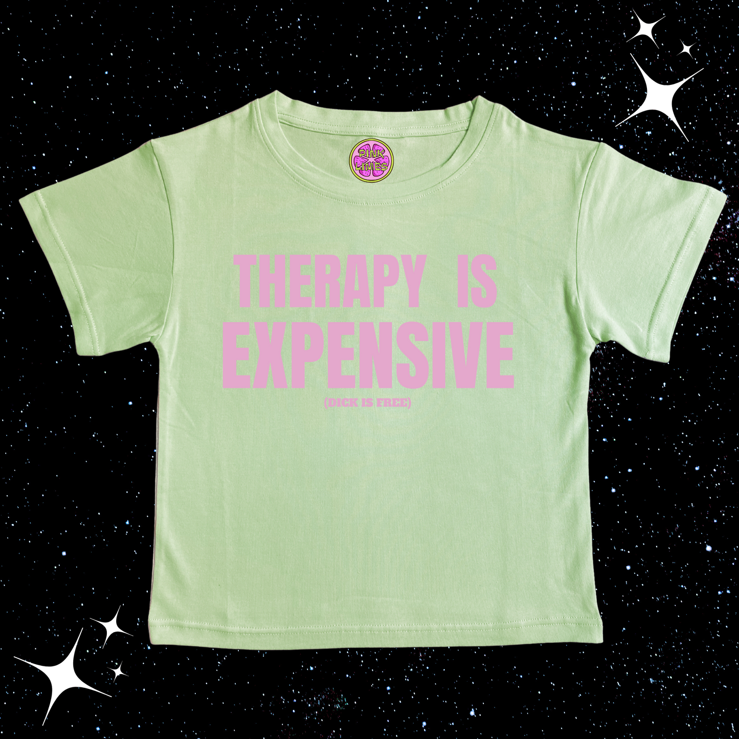 Therapy Is Expensive Crop Tee Light Green Shirts & Tops PinkLimes Trending Streetwear