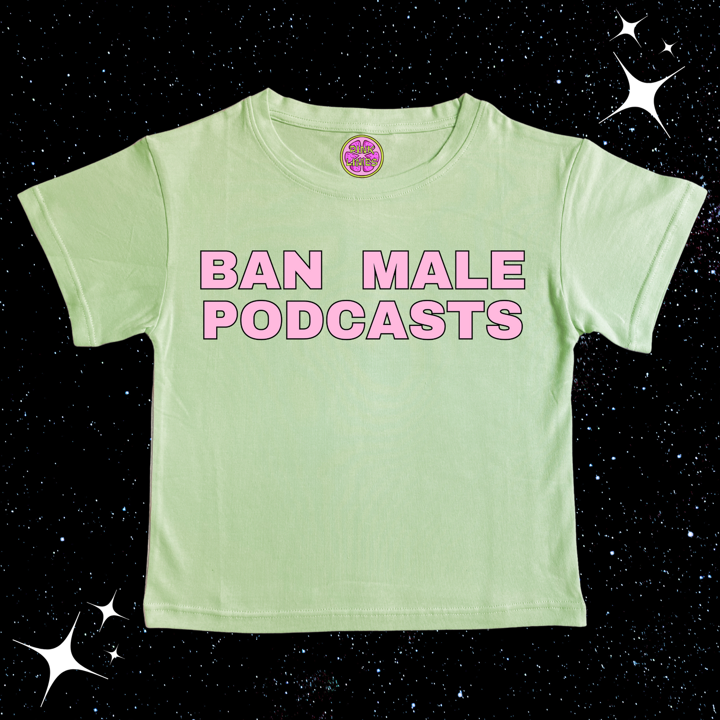 Ban Male Podcasts Crop Tee Light Green Shirts & Tops PinkLimes Trending Streetwear
