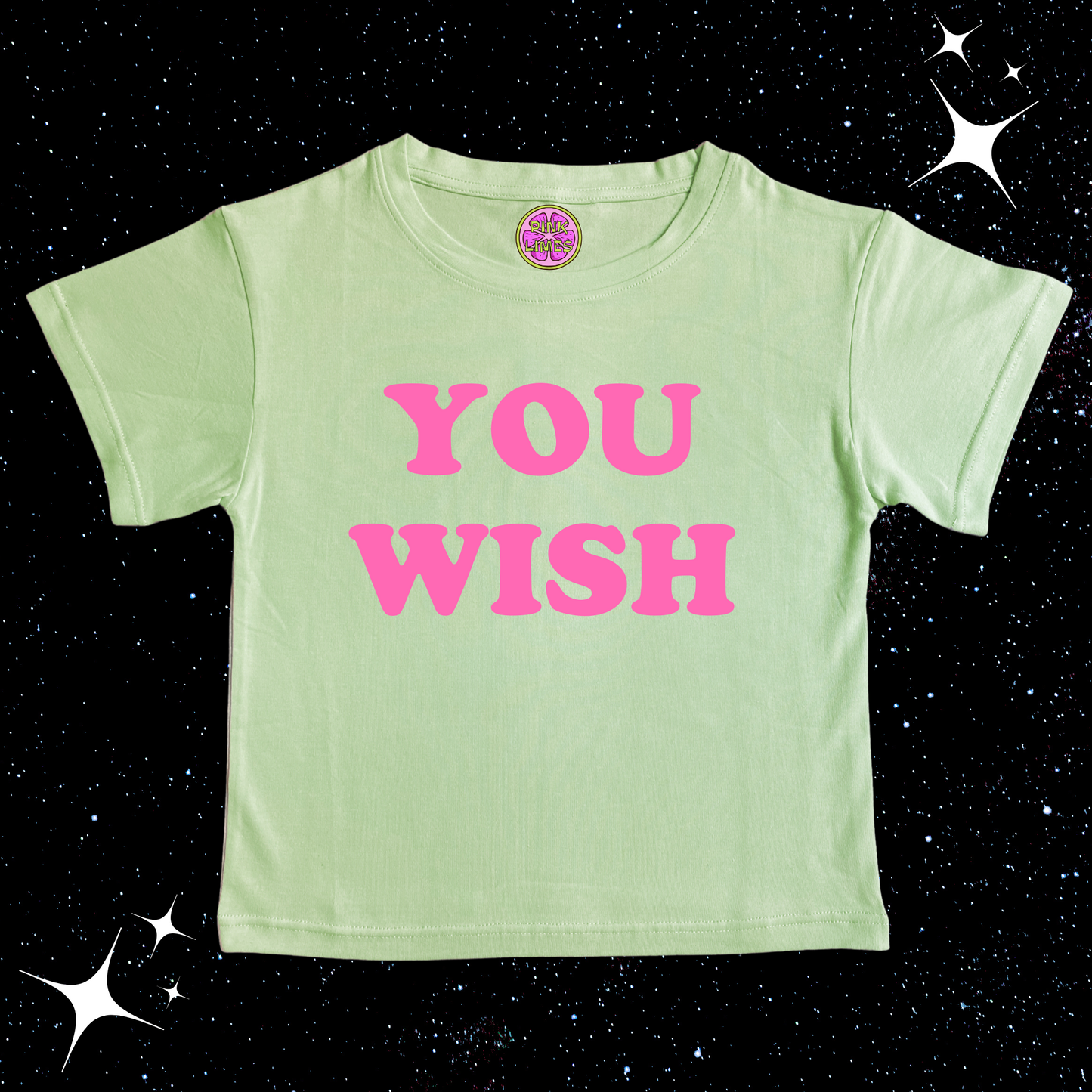 You Wish Crop Tee Light Green Shirts & Tops PinkLimes Trending Streetwear