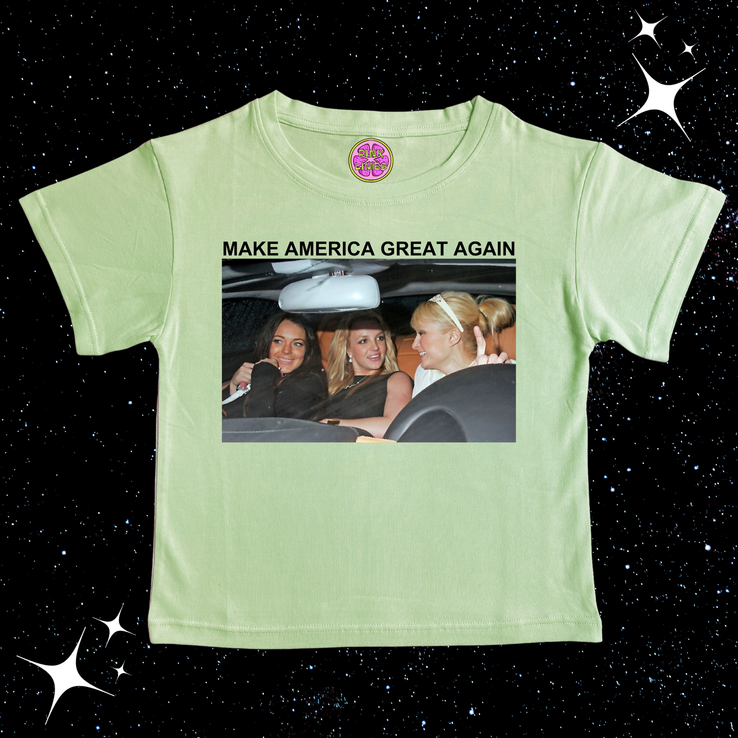 Make America Great Again Crop Tee Light Green Shirts & Tops PinkLimes Trending Streetwear