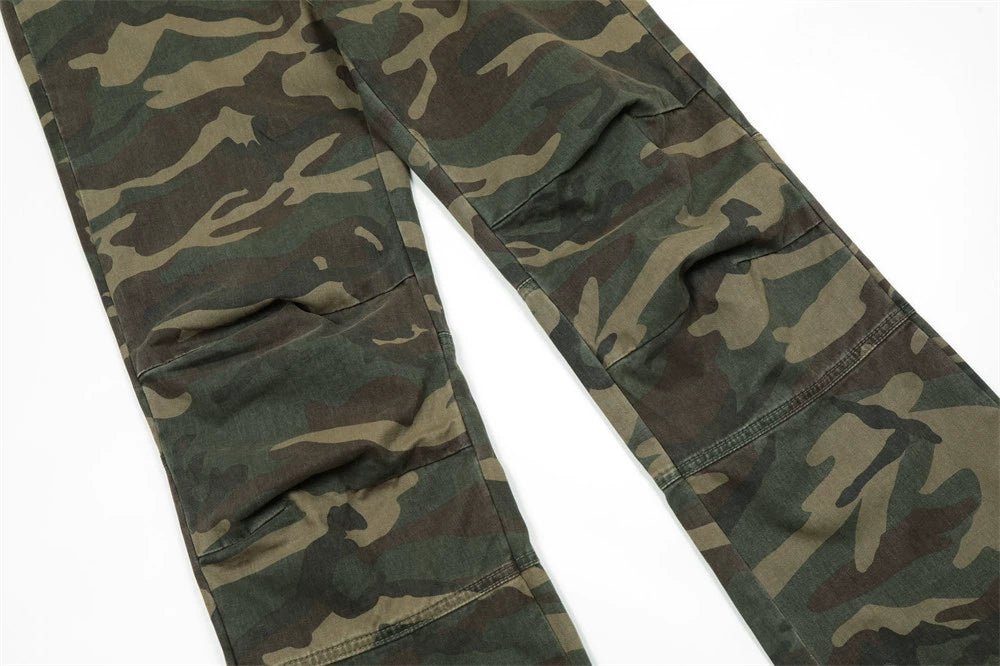 Camouflage Pleated Cargo Pants PinkLimes Trending Streetwear