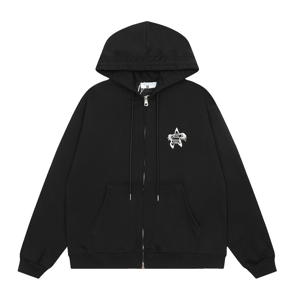 Verblee Over Zip-Up Hoodie Black Shirts & Tops PinkLimes Trending Streetwear