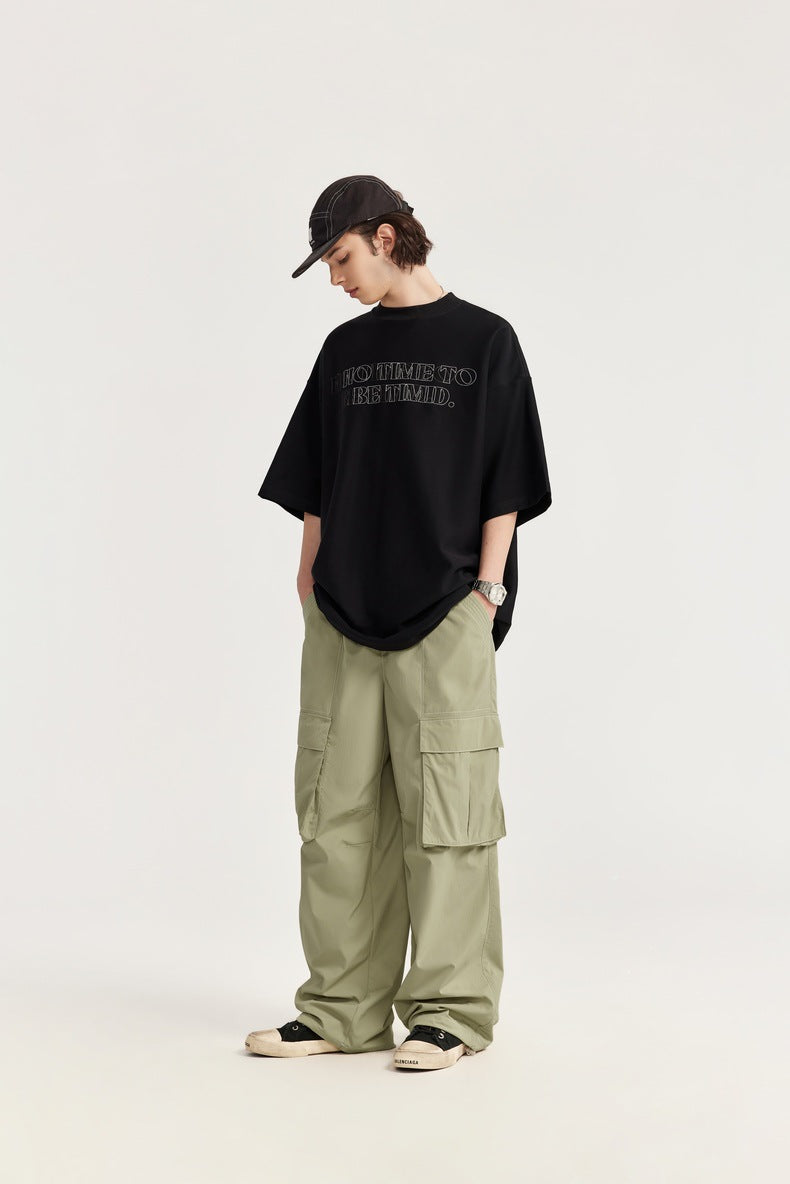 Rainproof Ming Line Wide Leg Cargo Pants PinkLimes Trending Streetwear