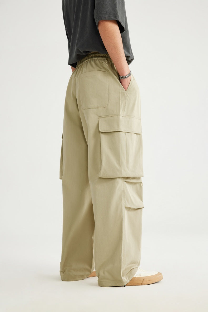 Herringbone Parachute Wide Leg Cargo Pants PinkLimes Trending Streetwear