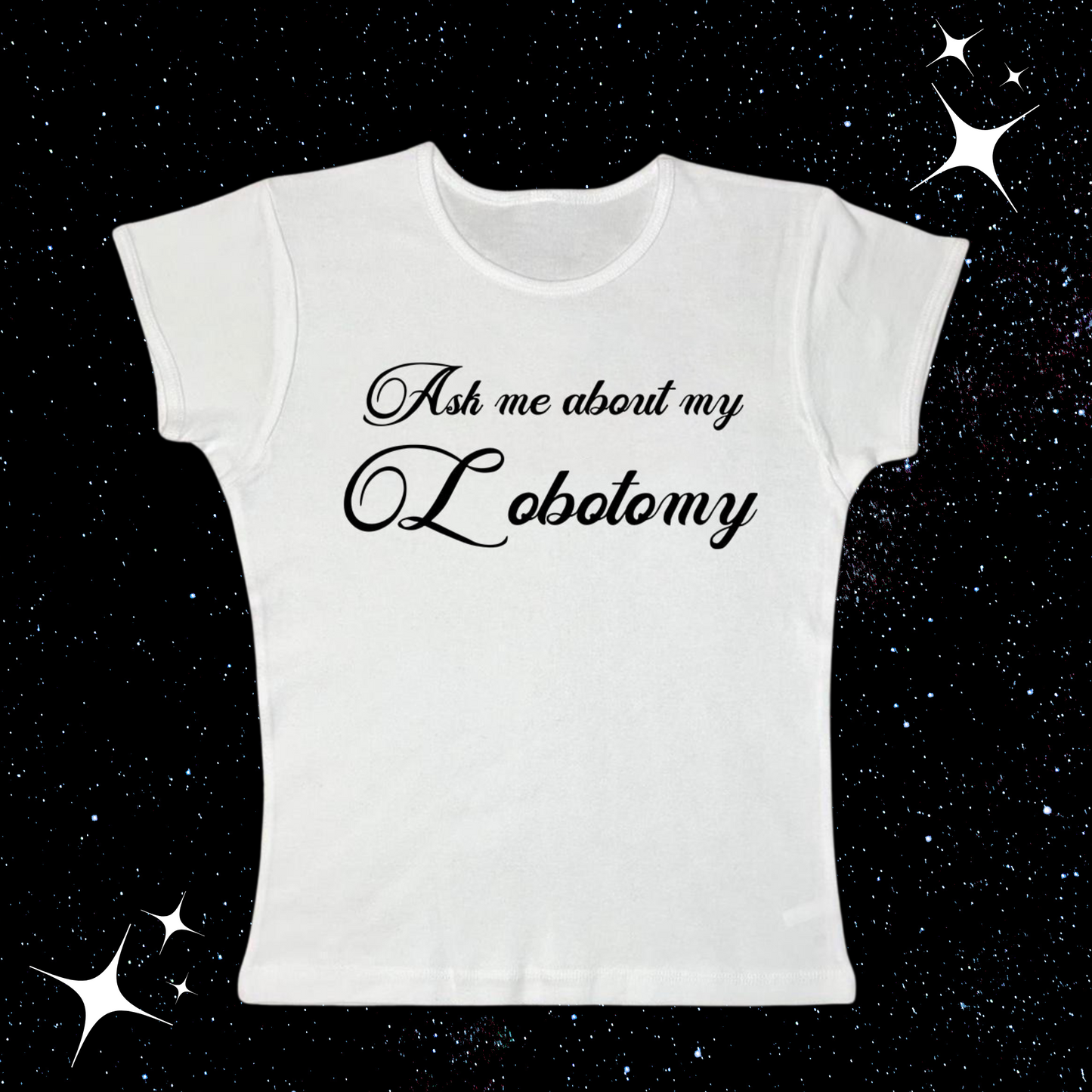 Ask Me About My Lobotomy Crop Tee White PinkLimes Trending Streetwear