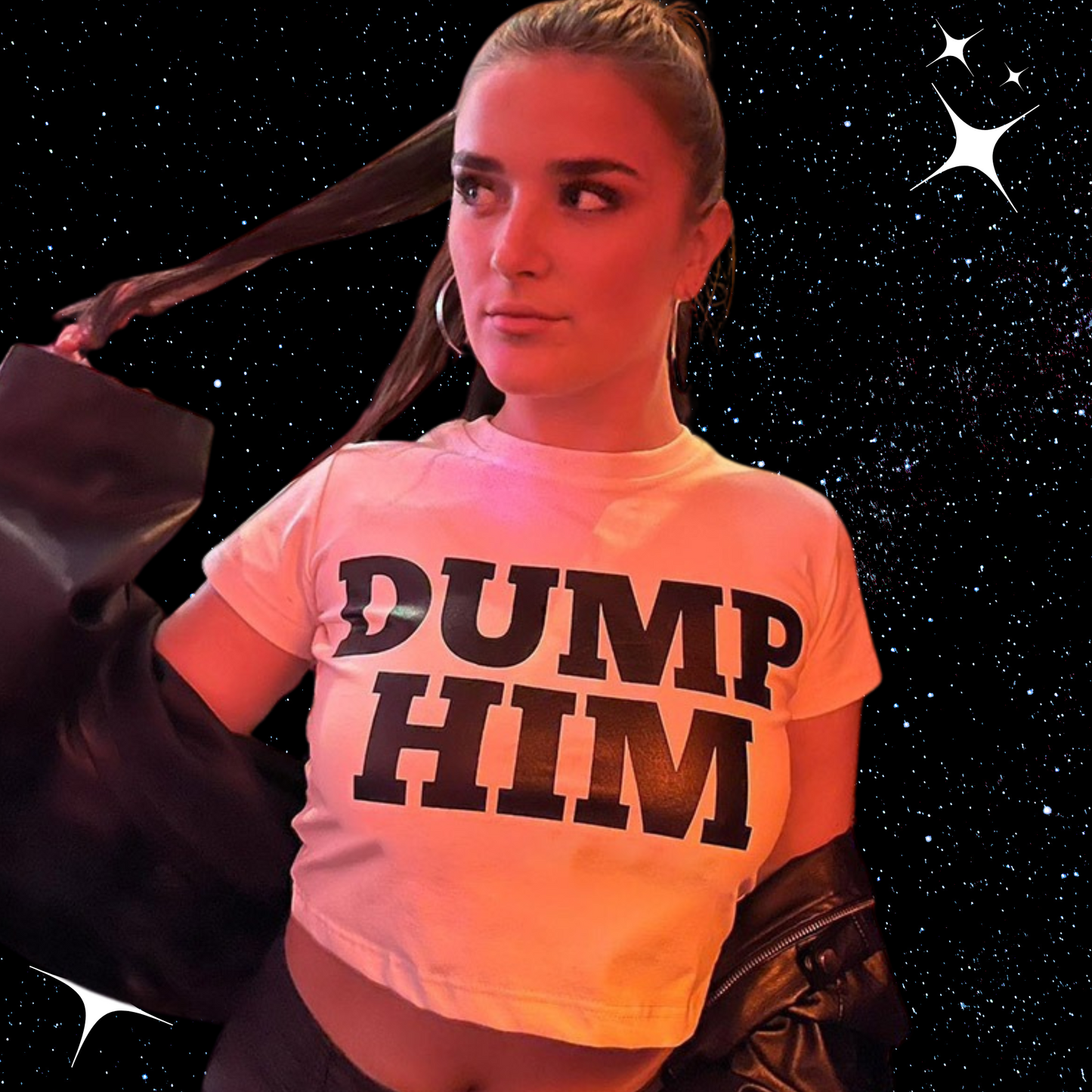 Dump Him Crop Tee Shirts & Tops PinkLimes Trending Streetwear