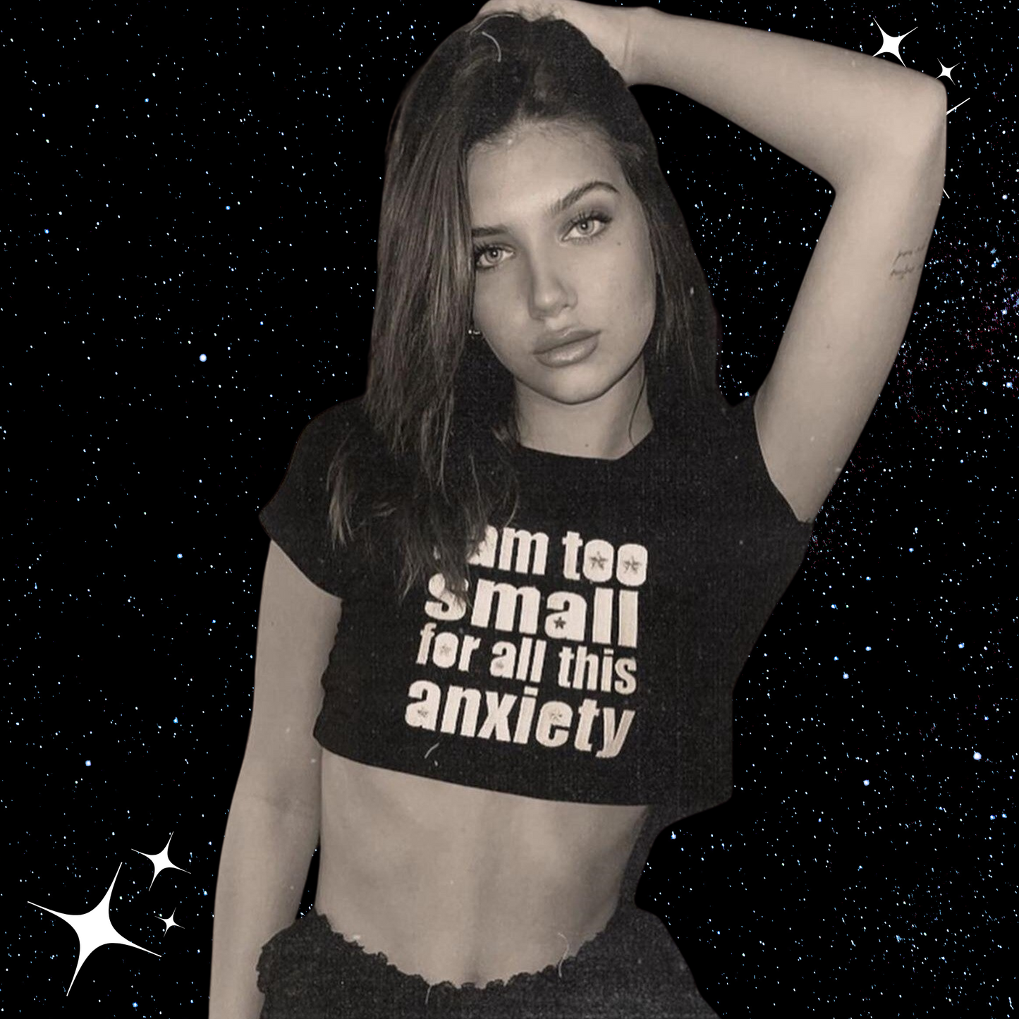 I Am Too Small for All This Anxiety Crop Tee Shirts & Tops PinkLimes Trending Streetwear