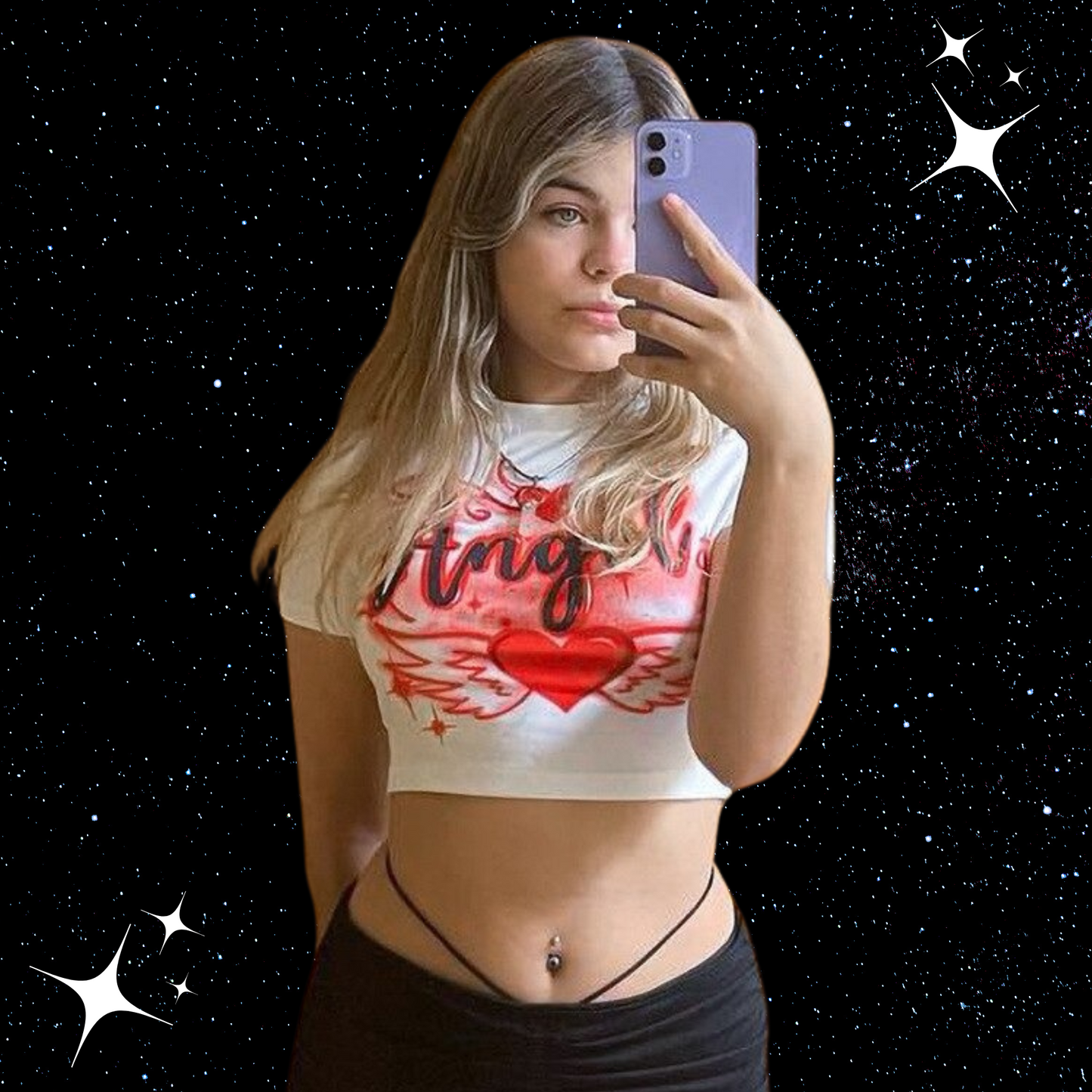 Angel Crop Tee Shirts & Tops PinkLimes Trending Streetwear