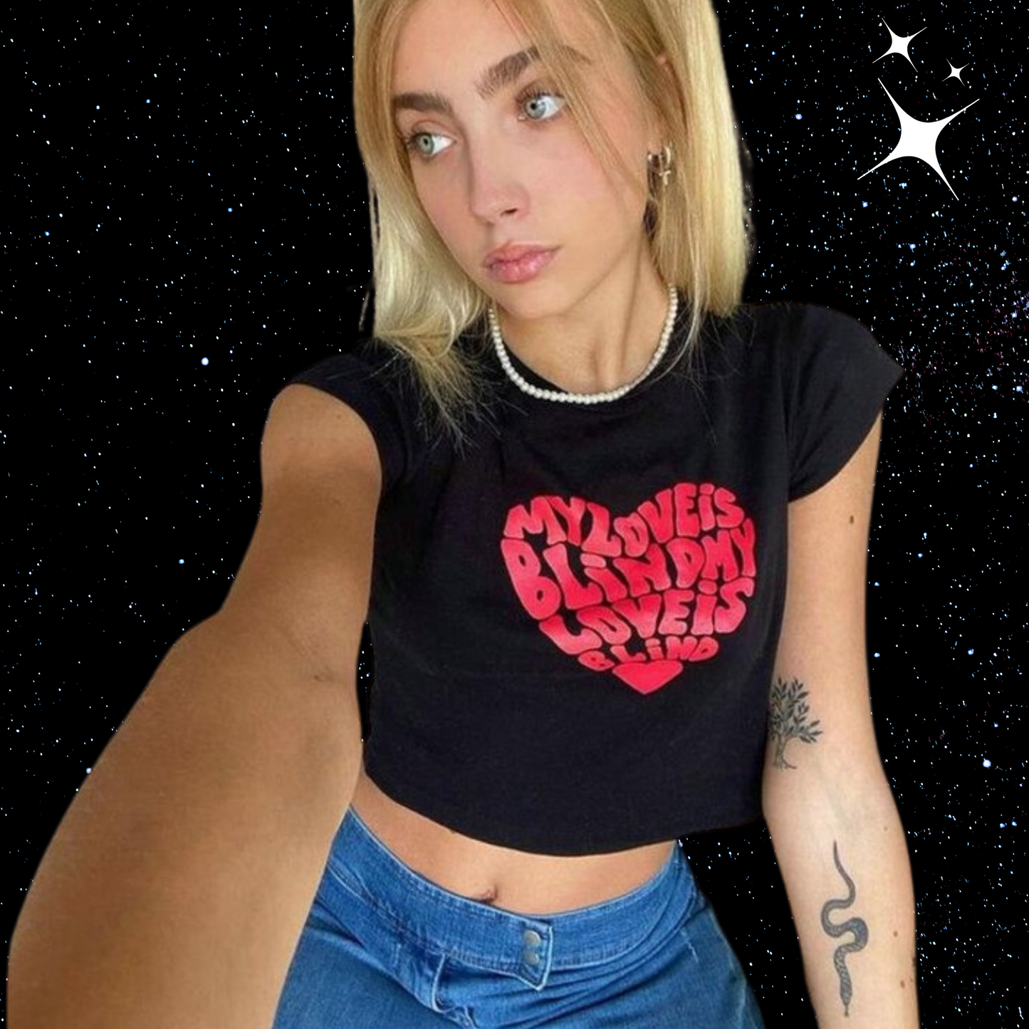 My Love Is Blind Crop Tee Shirts & Tops PinkLimes Trending Streetwear