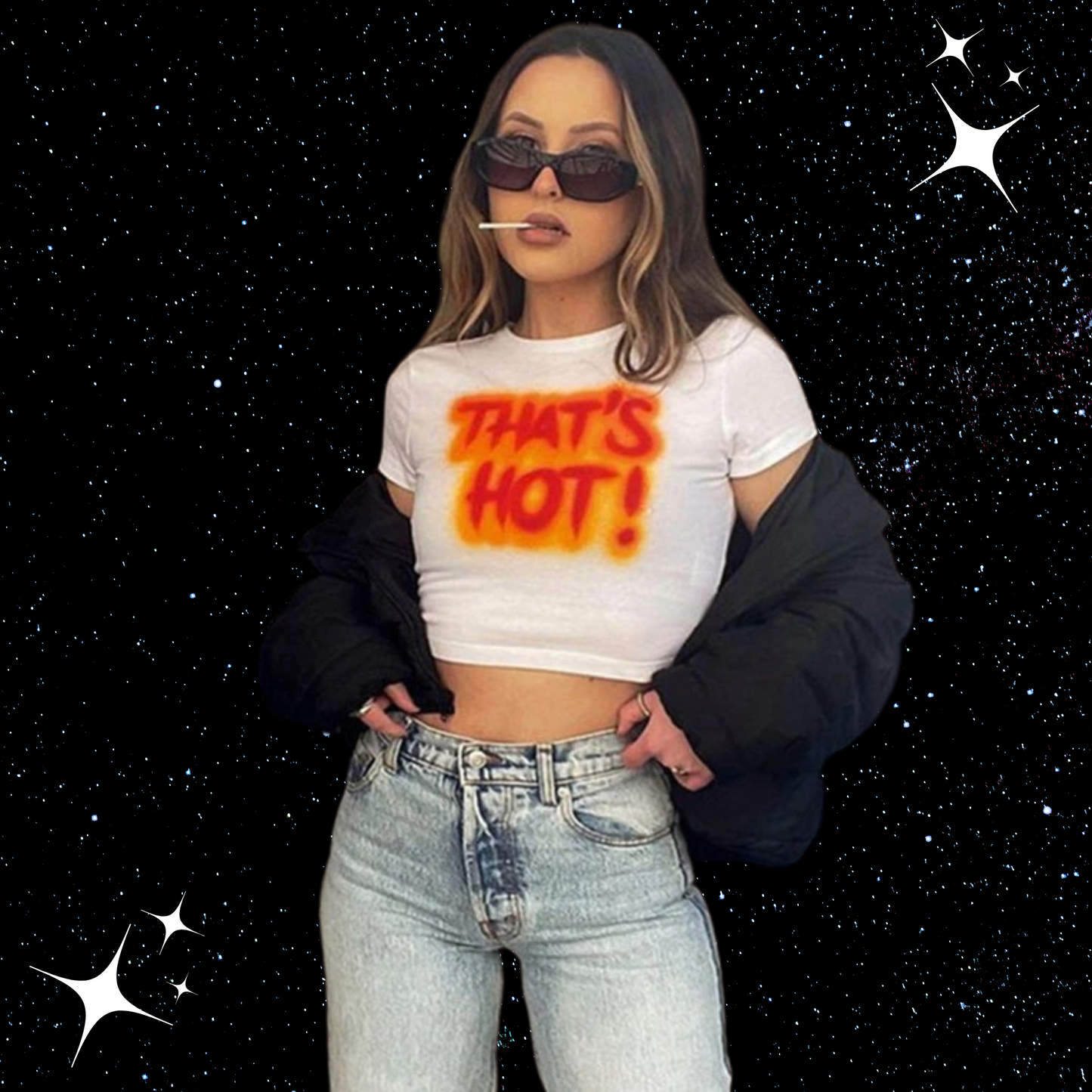That's Hot Graffiti Crop Tee Shirts & Tops PinkLimes Trending Streetwear