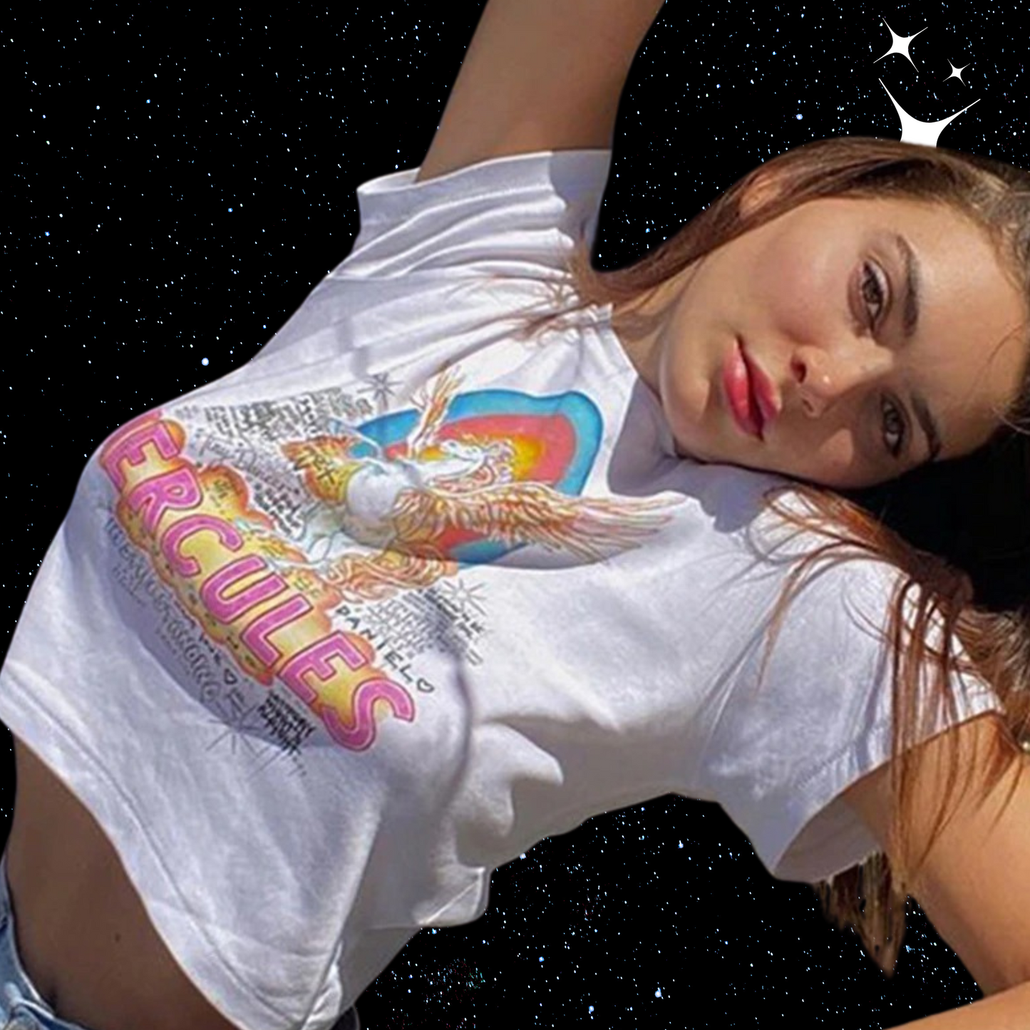 Mercules White Crop Tee Shirts & Tops PinkLimes Trending Streetwear