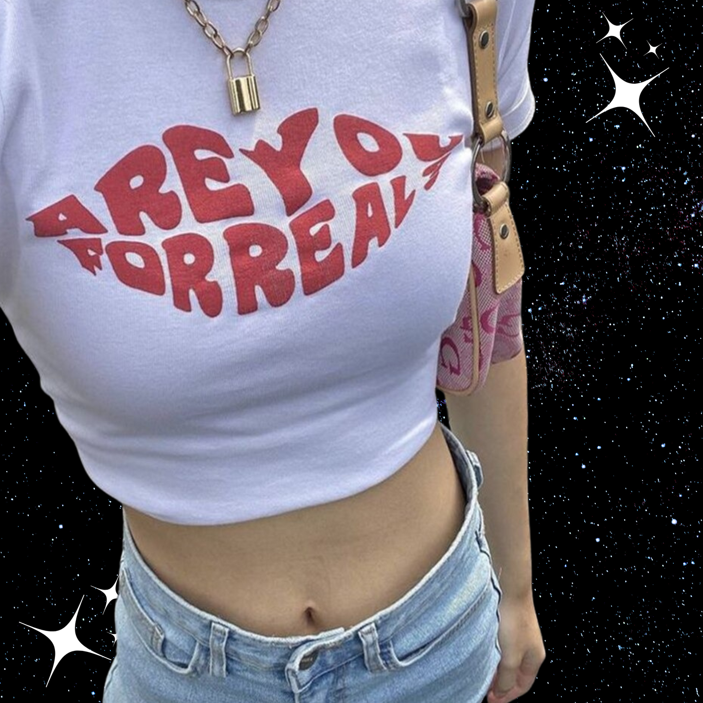 Are You For Real Crop Tee Shirts & Tops PinkLimes Trending Streetwear