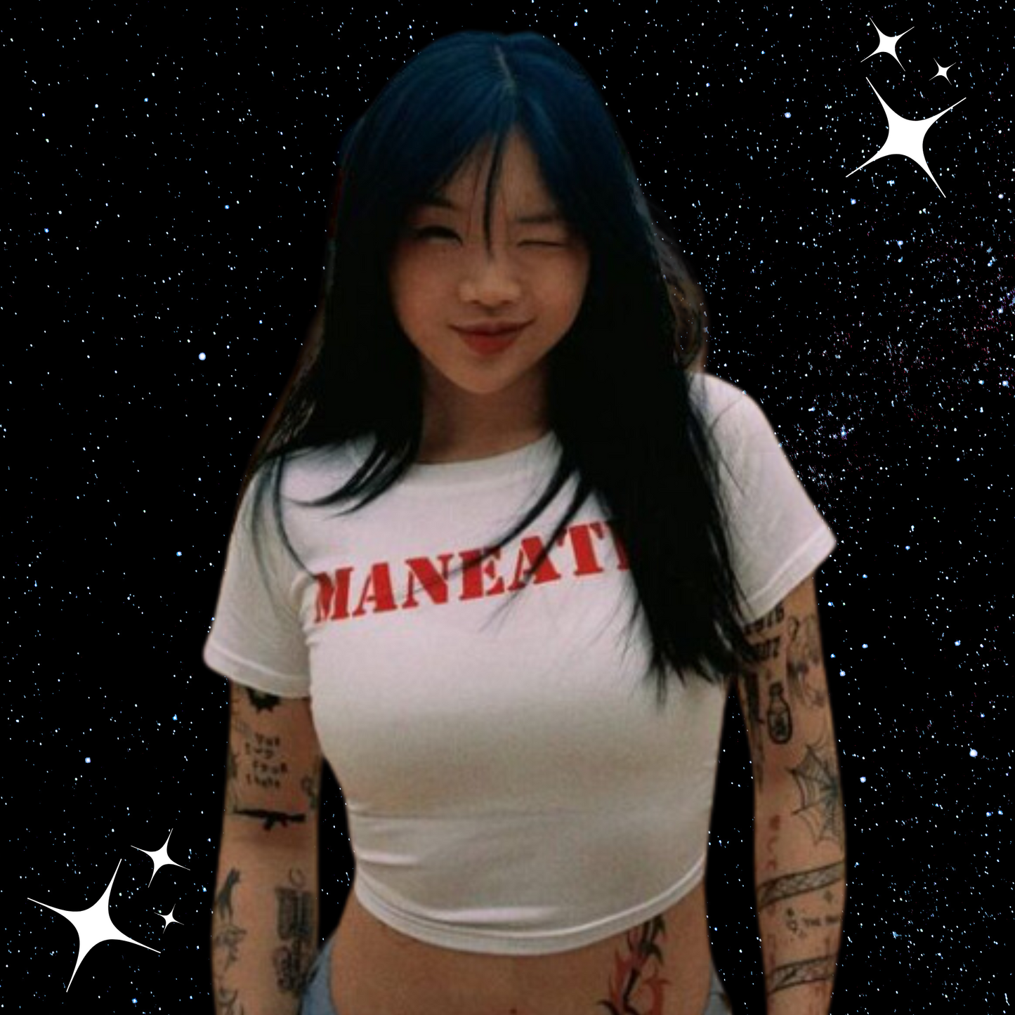 MANEATER Crop Tee Shirts & Tops PinkLimes Trending Streetwear