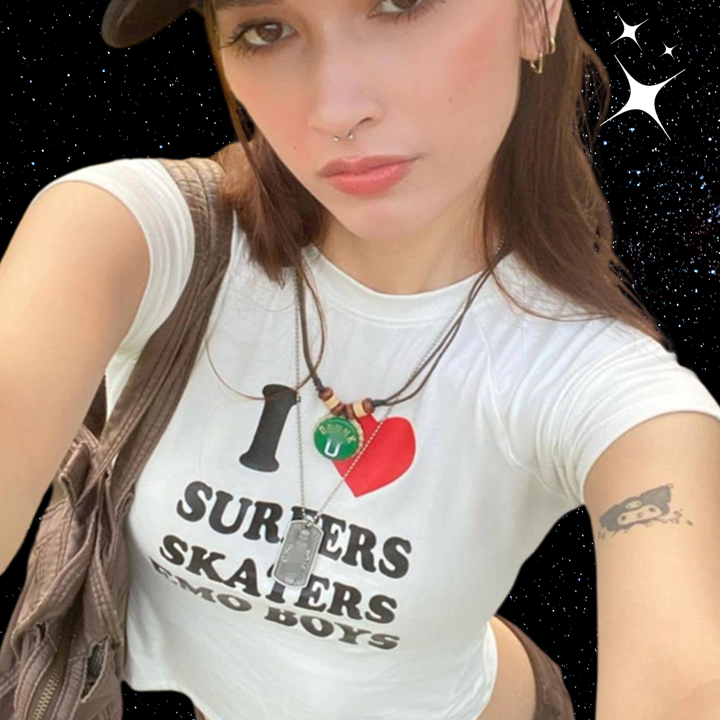 I Love Surfers Skaters Emo Boys Crop Tee Shirts & Tops PinkLimes Trending Streetwear