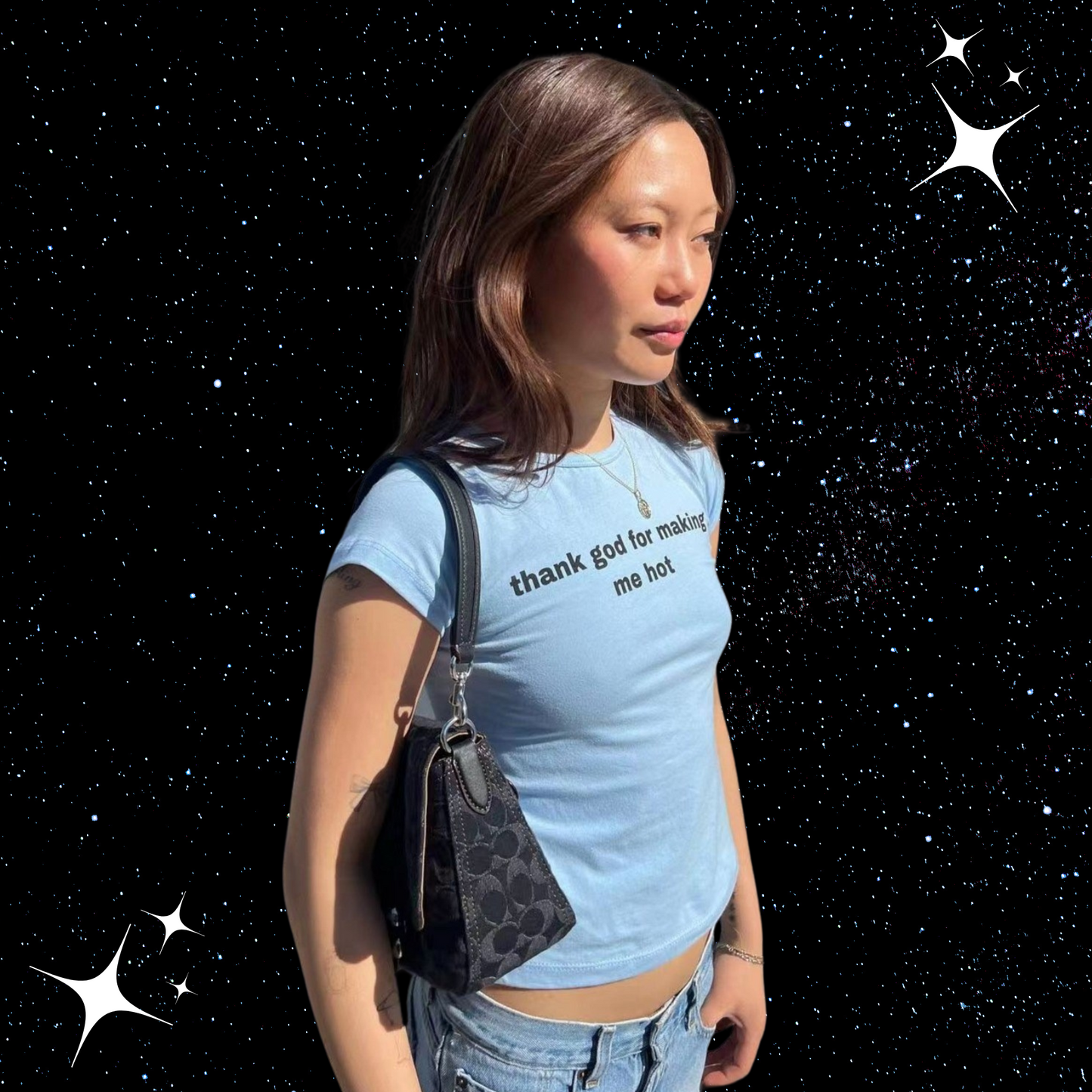 Thank God For Making Me Hot Crop Tee Shirts & Tops PinkLimes Trending Streetwear