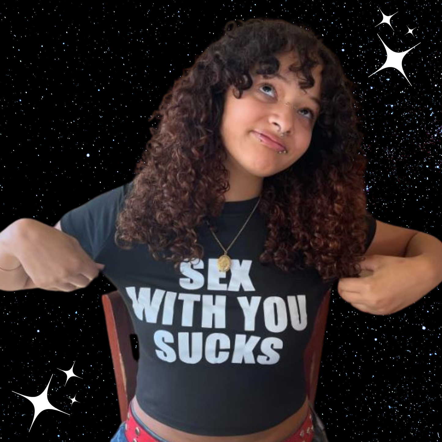 S*x With You Sucks Crop Tee Shirts & Tops PinkLimes Trending Streetwear