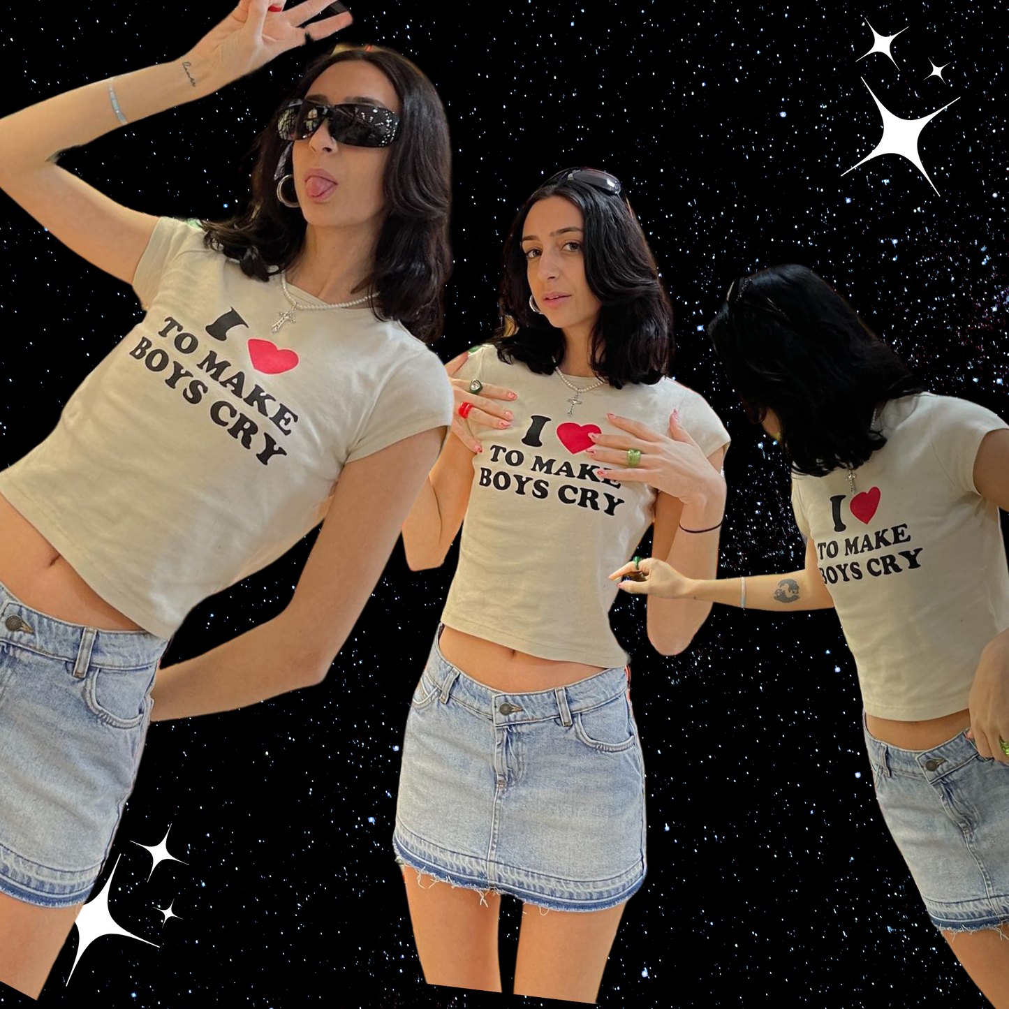 I Love To Make Boys Cry Crop Tee Shirts & Tops PinkLimes Trending Streetwear
