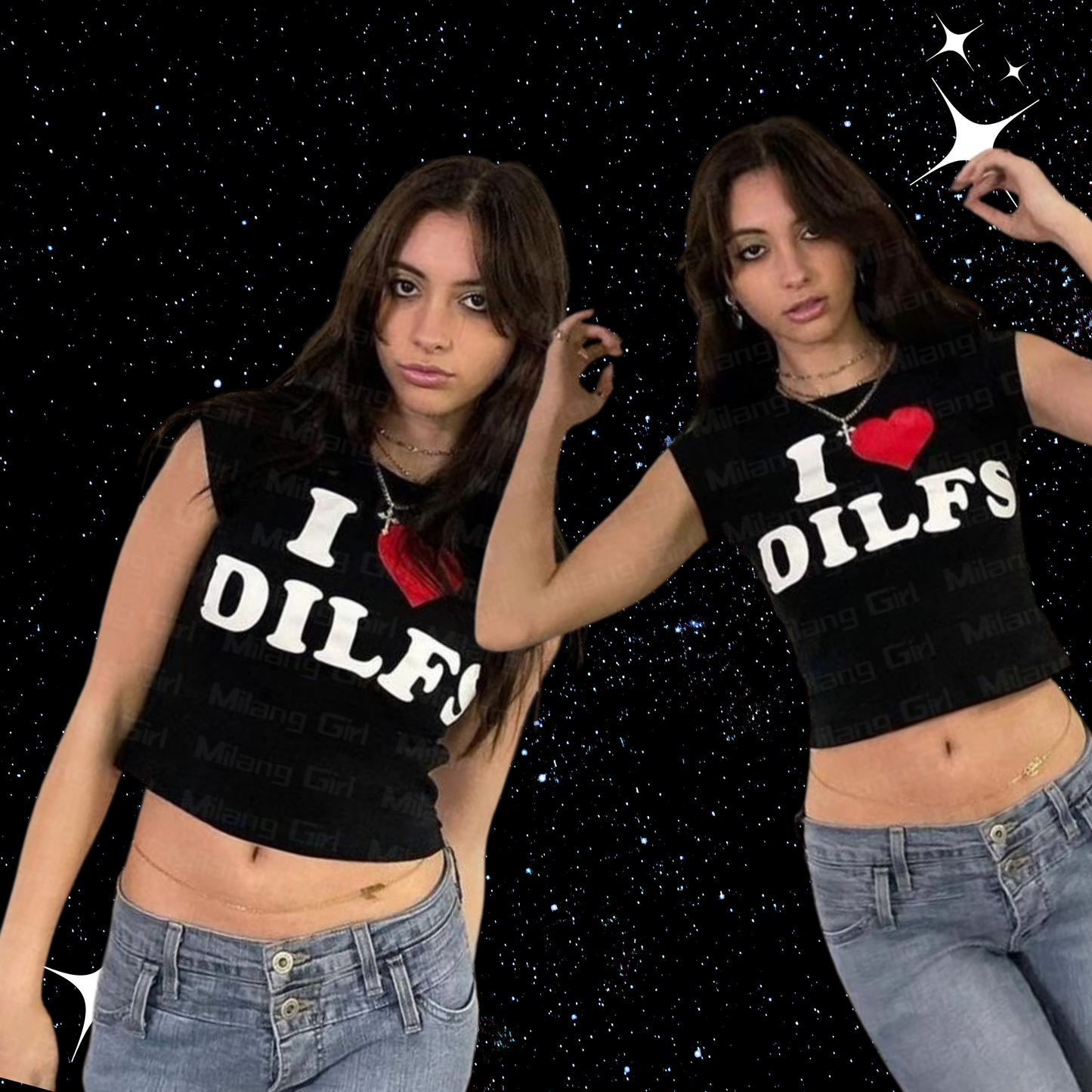 I Love DILFS Crop Tee Shirts & Tops PinkLimes Trending Streetwear