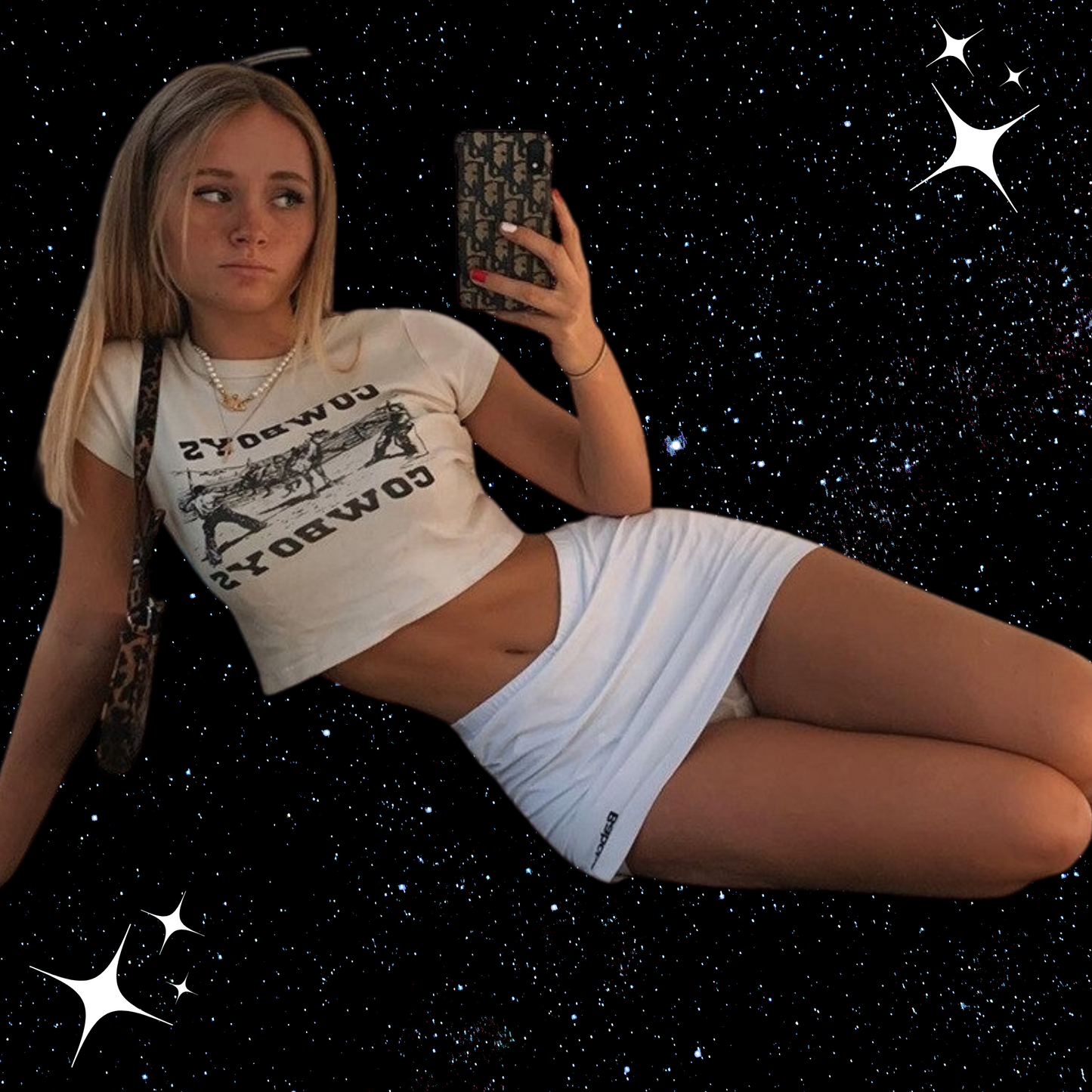 Cowboys Print Crop Tee Shirts & Tops PinkLimes Trending Streetwear