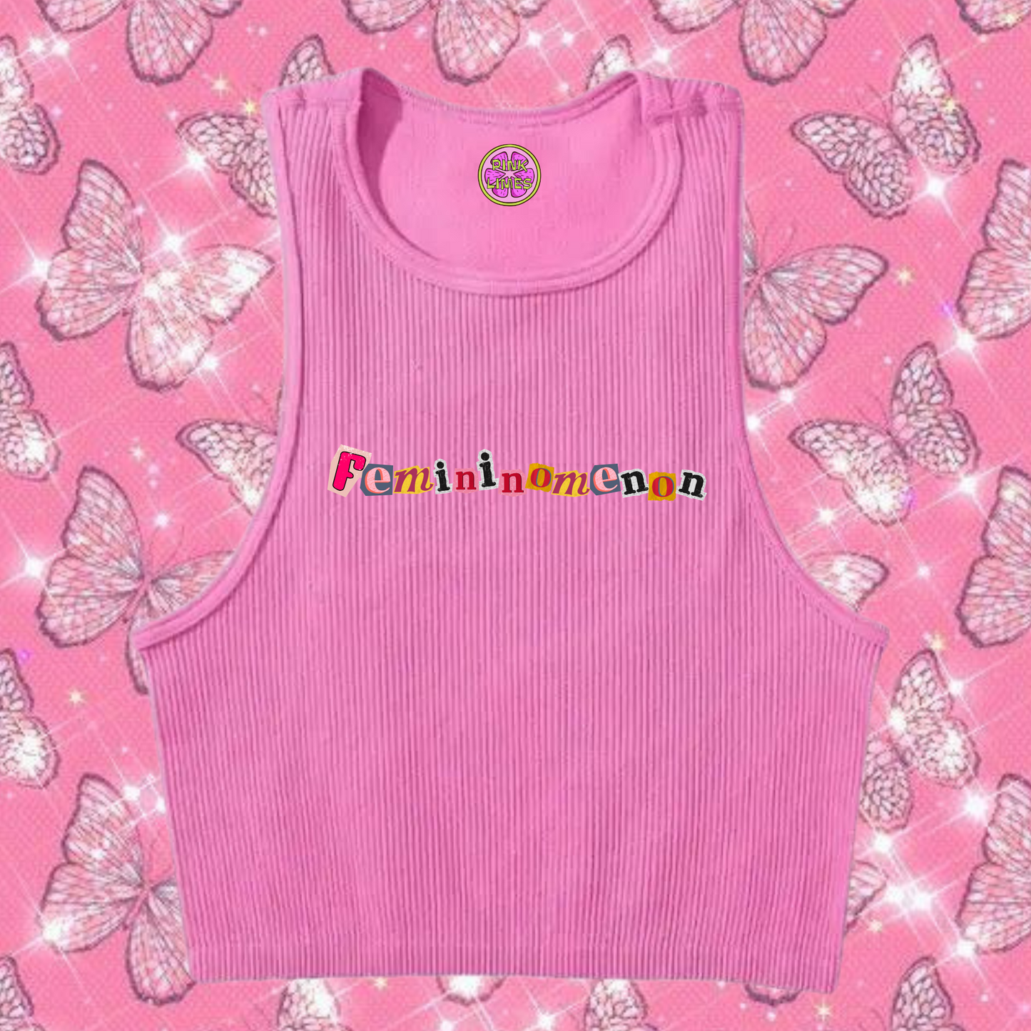 Femininomenon Crop Tank Top Pink Shirts & Tops PinkLimes Trending Streetwear