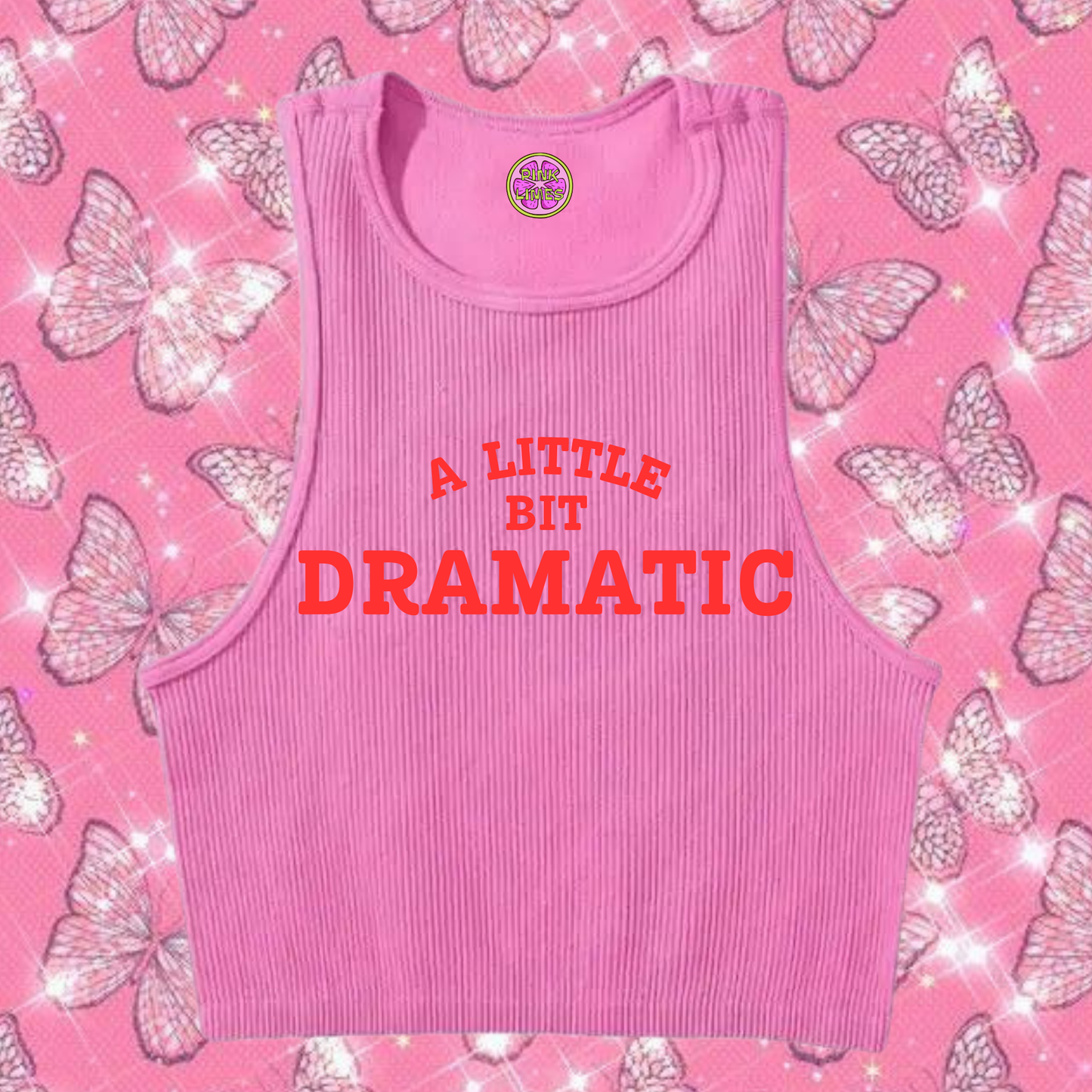 A Little Bit Dramatic Crop Tank Top Pink Shirts & Tops PinkLimes Trending Streetwear